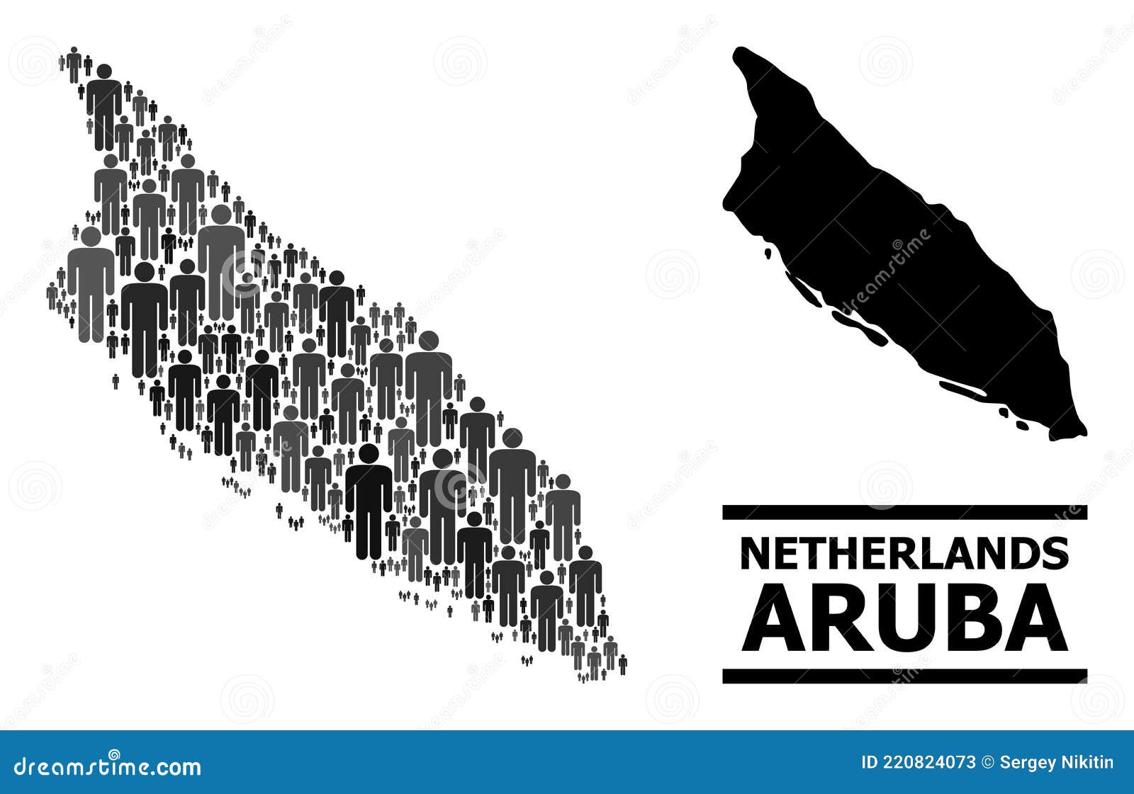 Aruba Population Heat Map As Color Density Illustration Stock