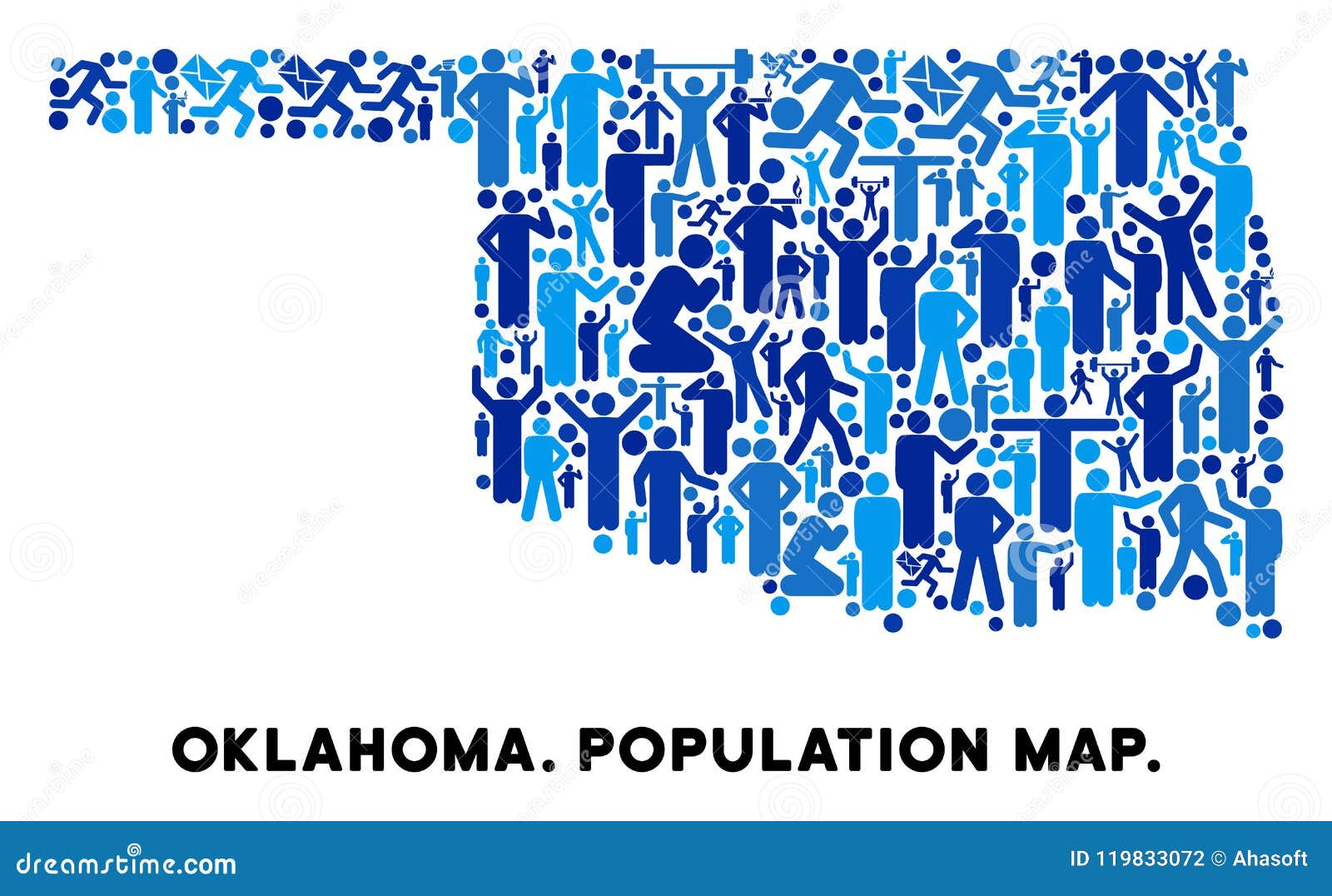 Demographics Oklahoma State Map Stock Vector Illustration of oklahoma