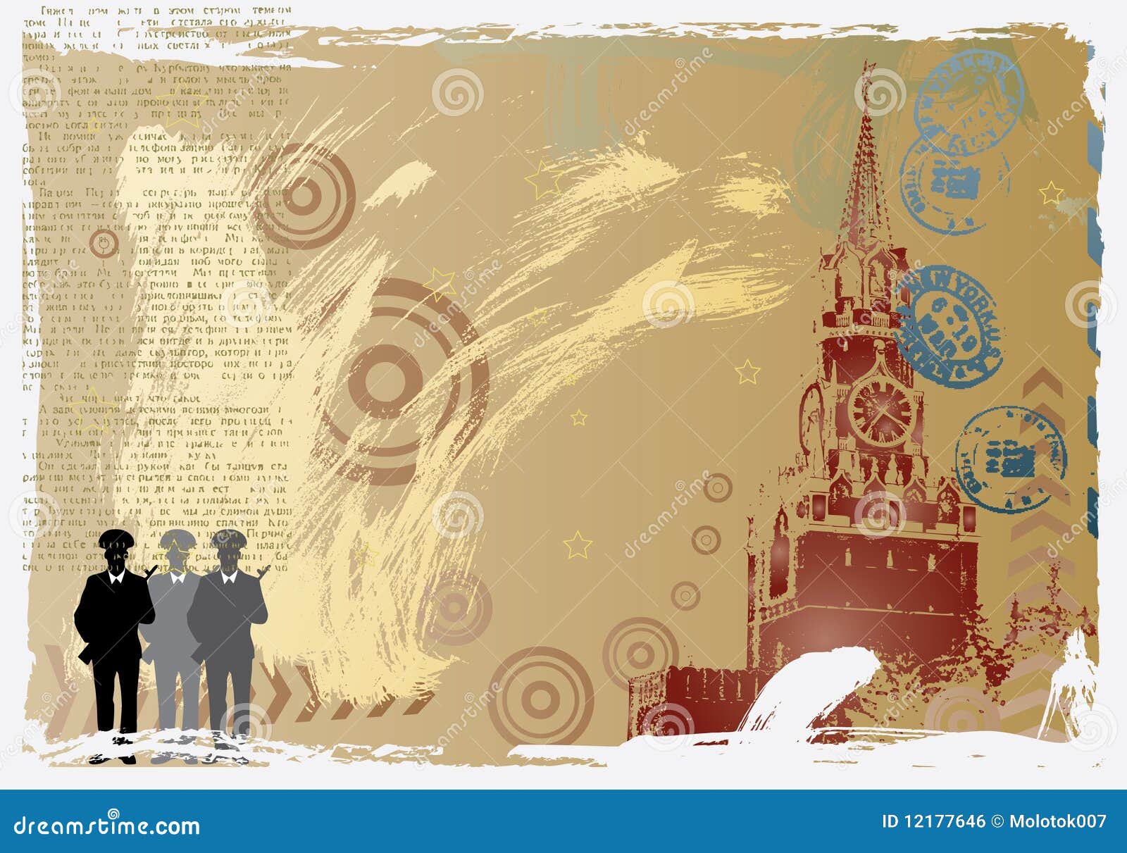 Vector Post Card Design with Kremlin Stock Vector Illustration of