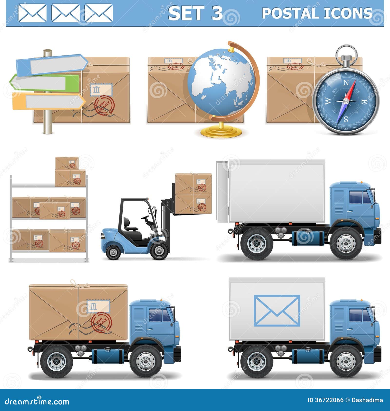  postal icons set 3