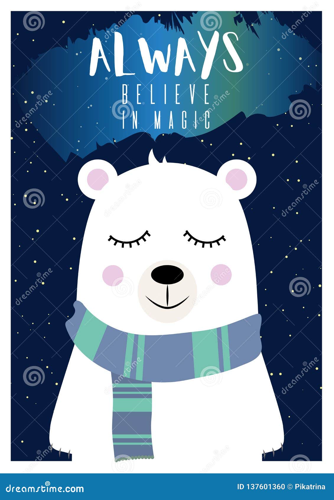Vector Postcard with Animal and Quotes. Cartoon Illustration. Stock Vector  - Illustration of background, card: 137601360