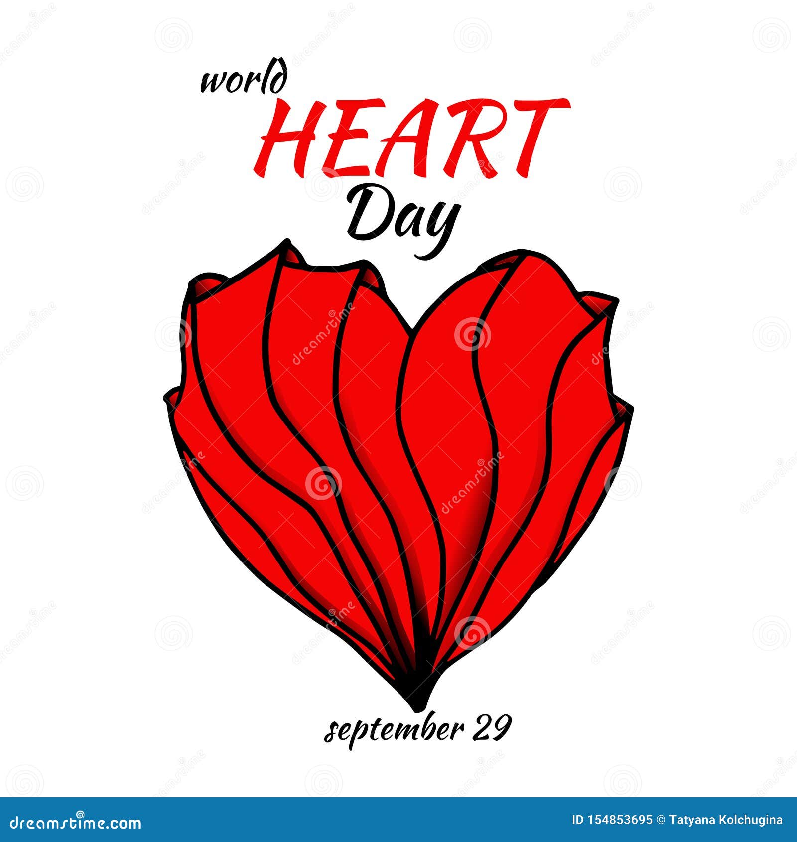 29th September World Heart Day Poster With Global Map And Cardiogram