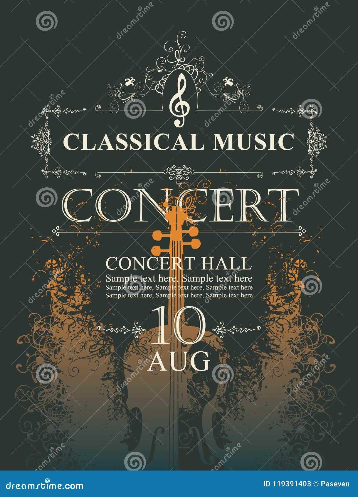 poster for concert of classical music with violin