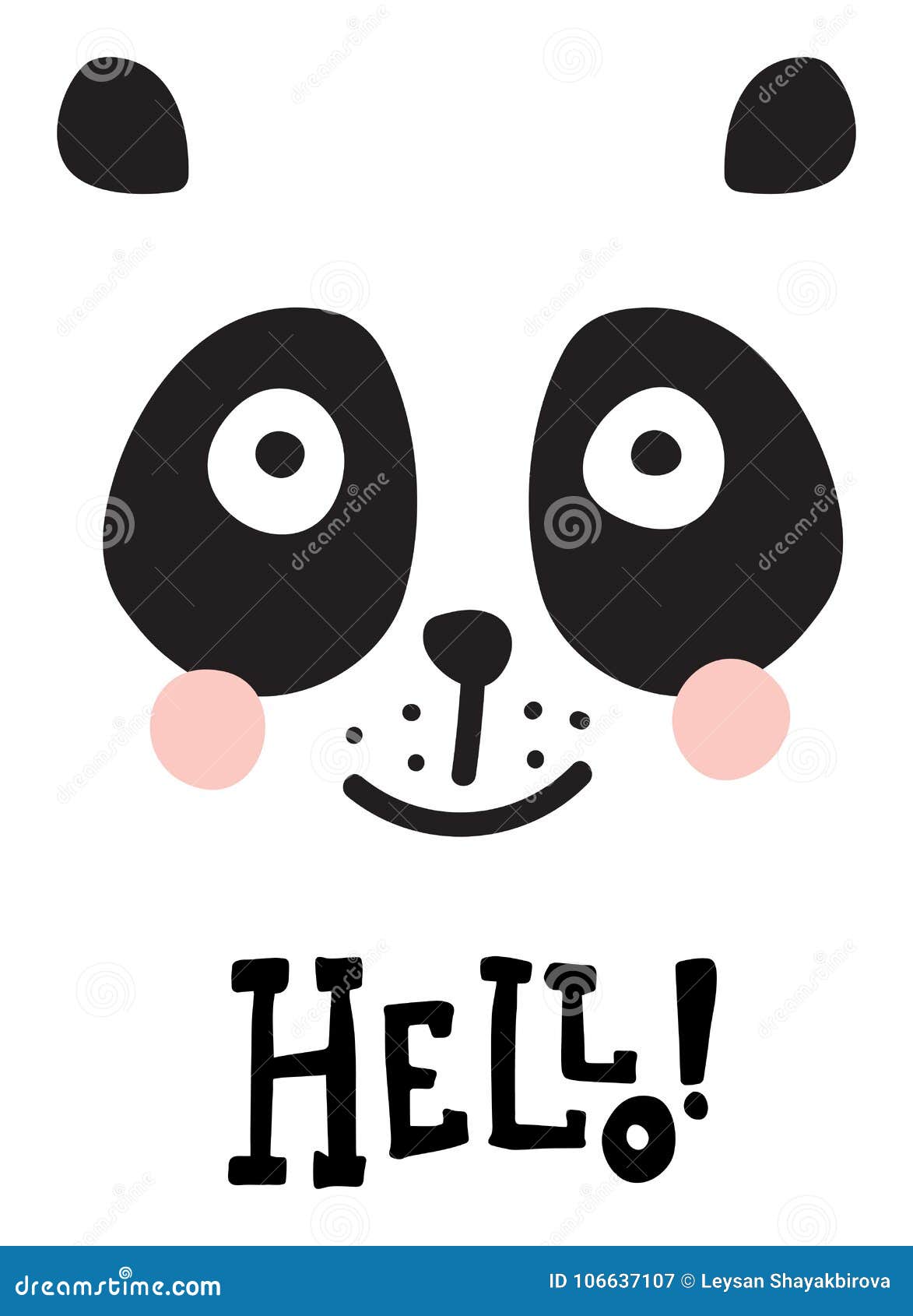 Hello panda stock vector. Illustration of asia, creative - 106637107