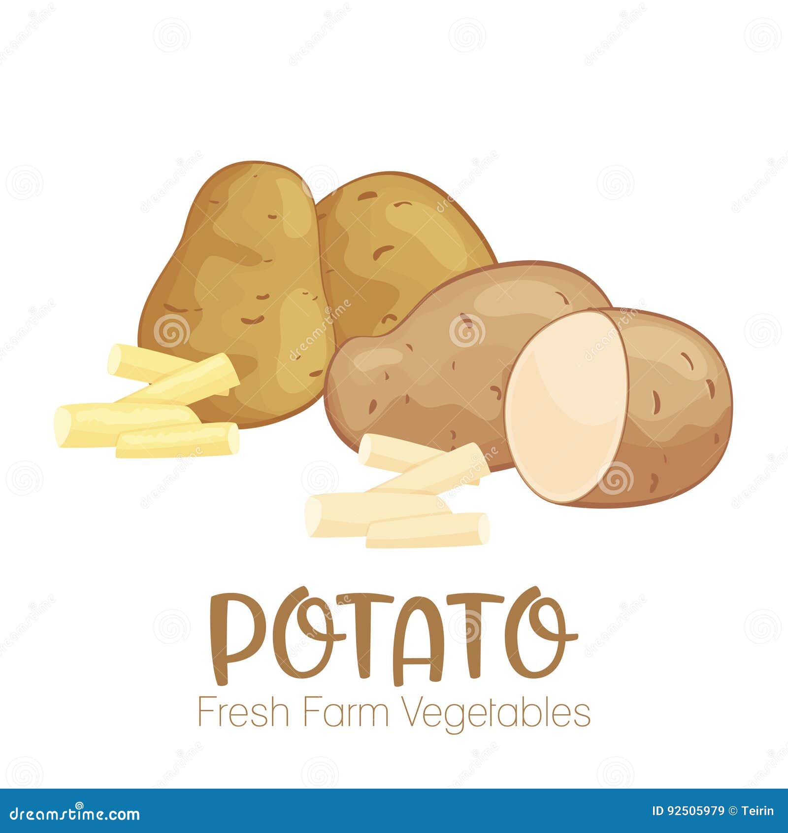Vector Potato Isolated on White Background.Vegetable Illustration for ...