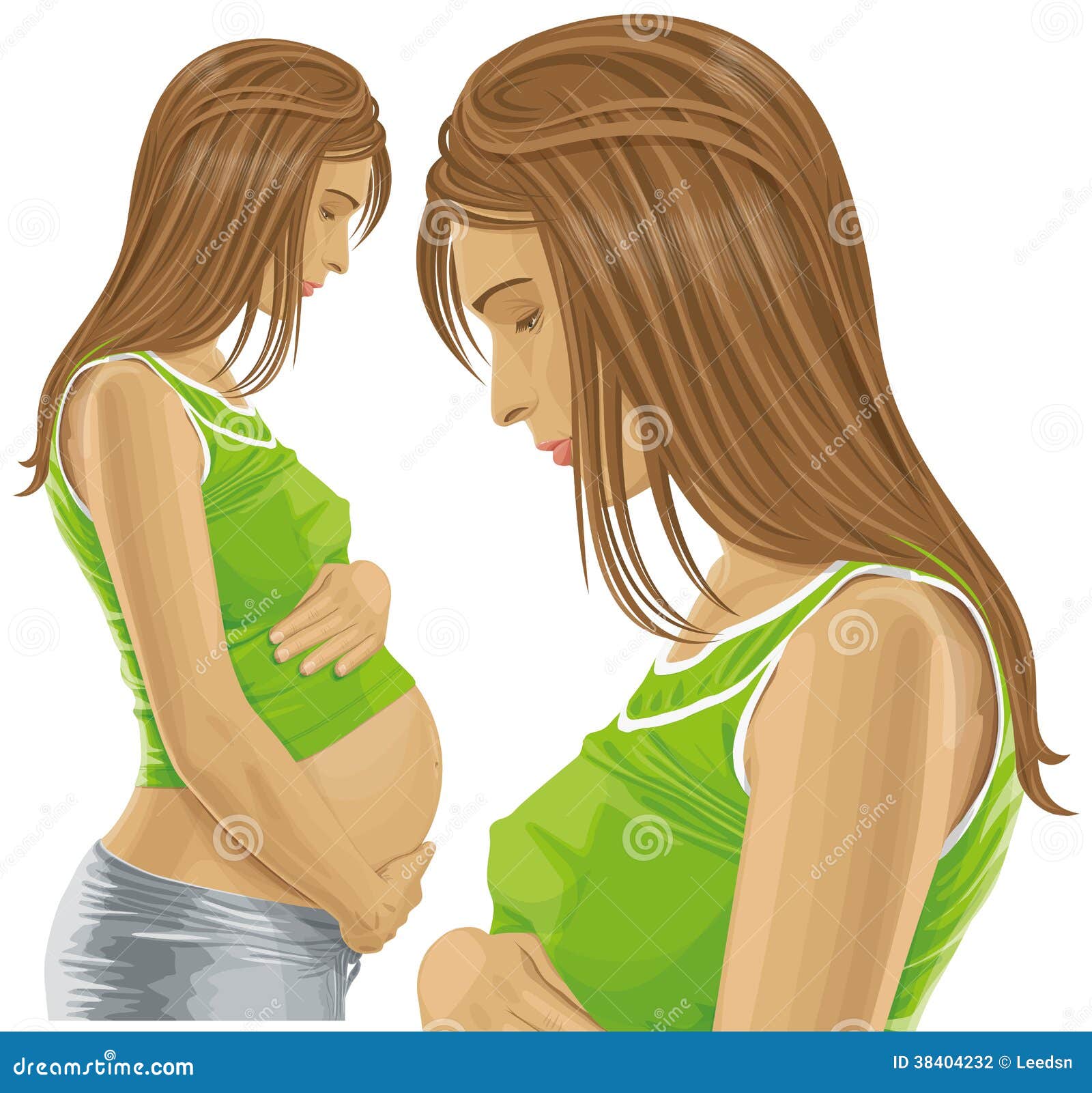 Vector Pregnant Female with Belly Stock Vector - Illustration of