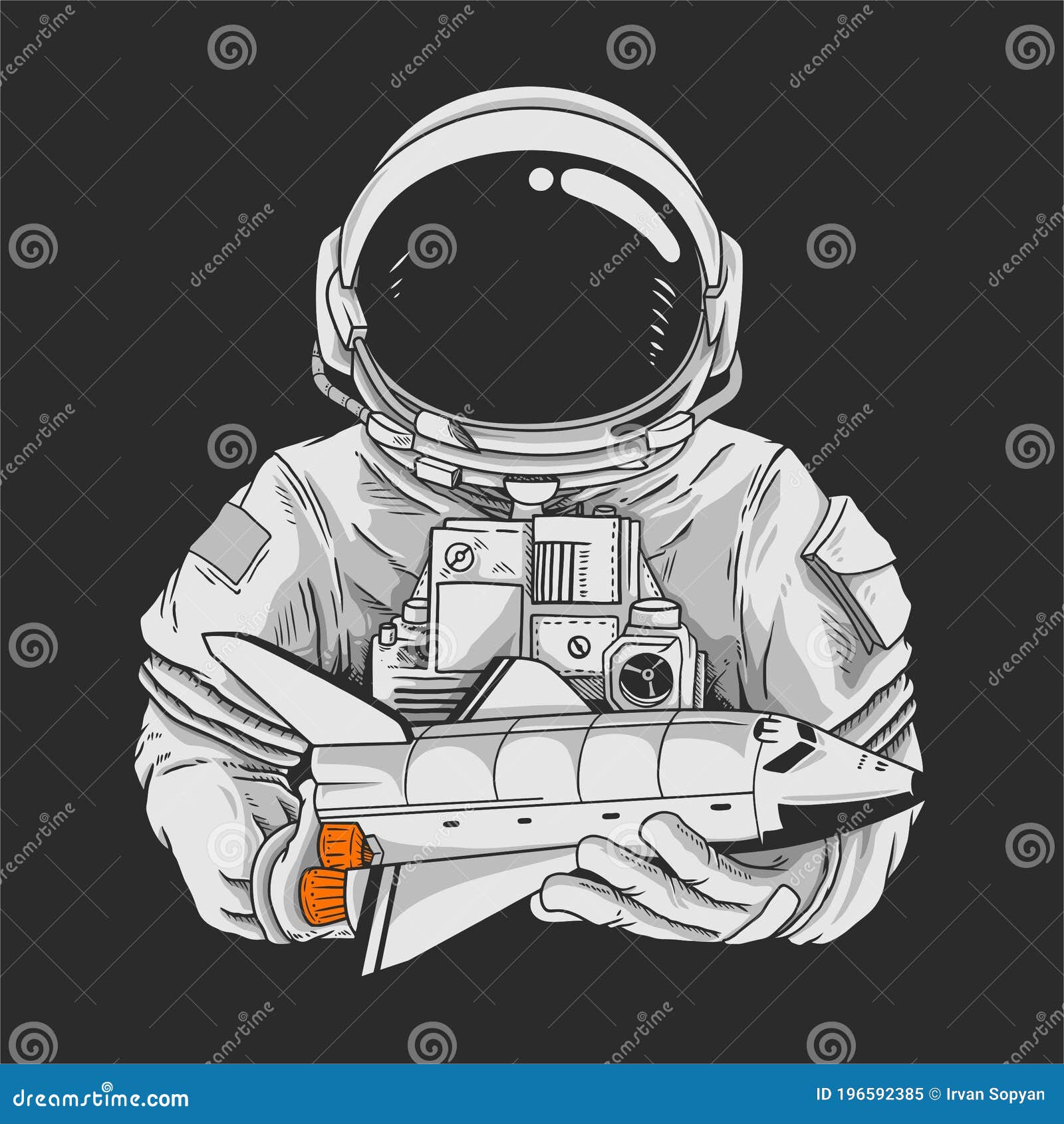 Astronauta en el espacio, Vector Premium