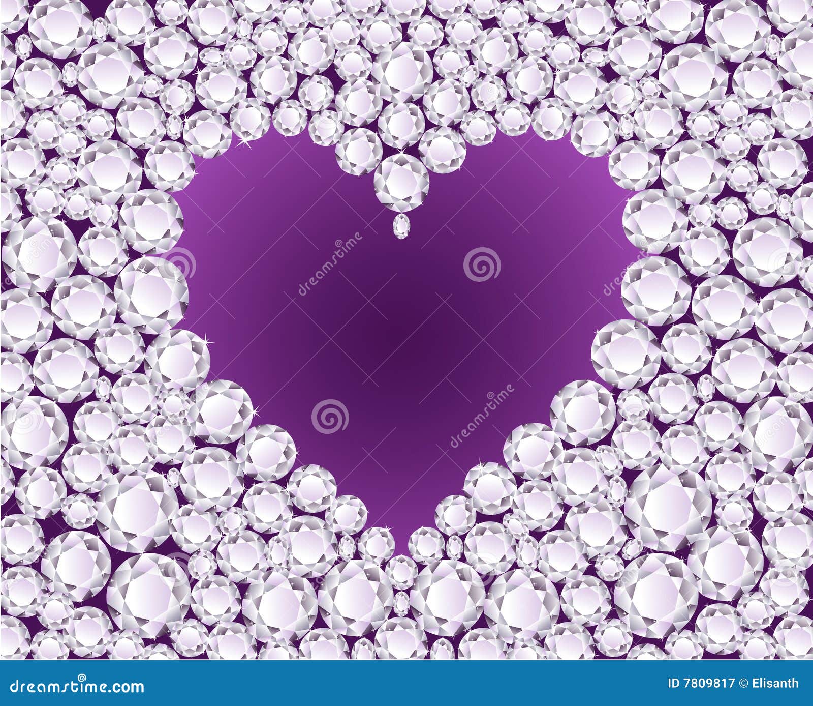 Vector Purple Heart On Diamond Background Royalty Free Stock