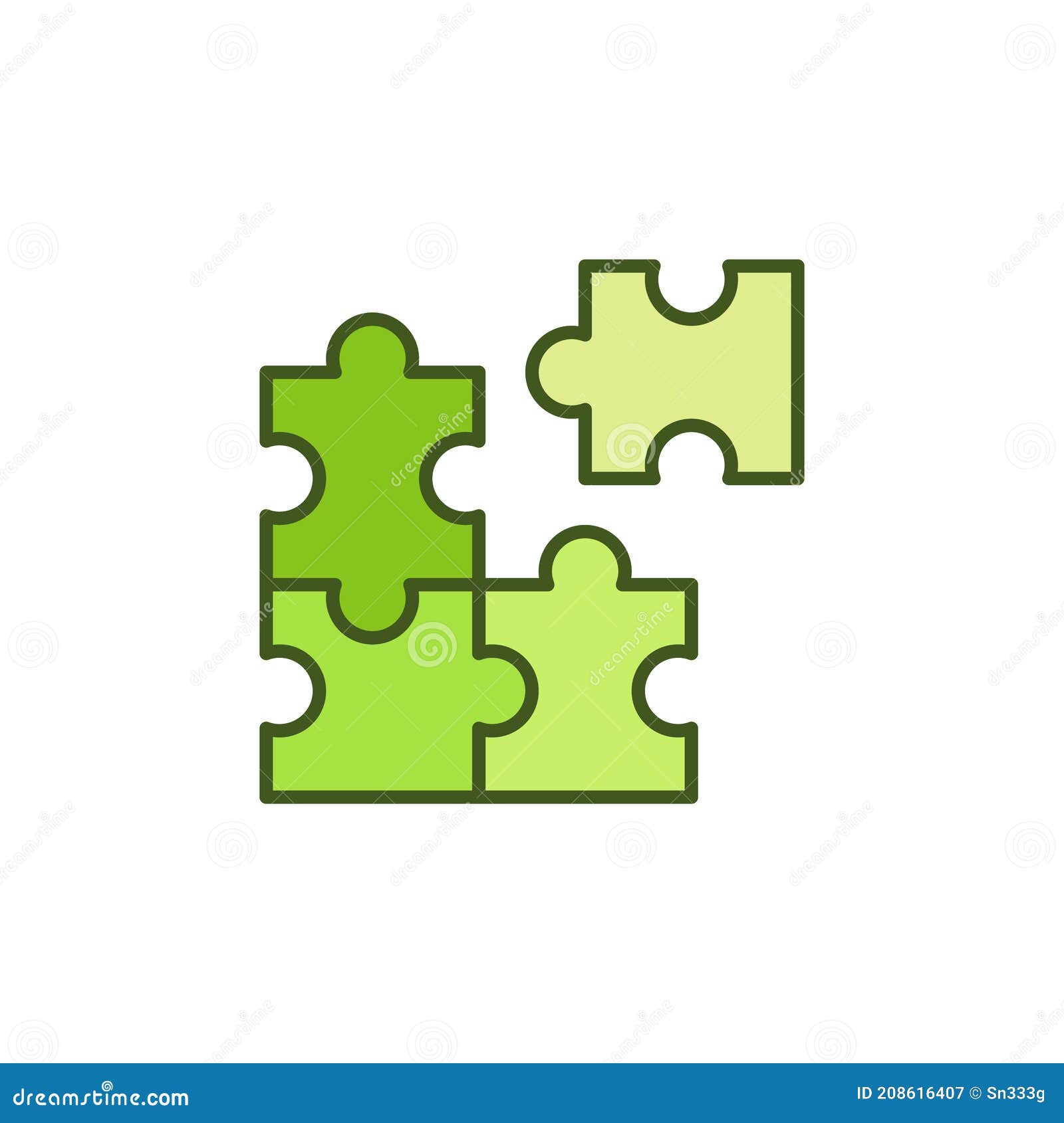Vector Puzzle Pieces Concept Colored Icon Stock Vector Illustration
