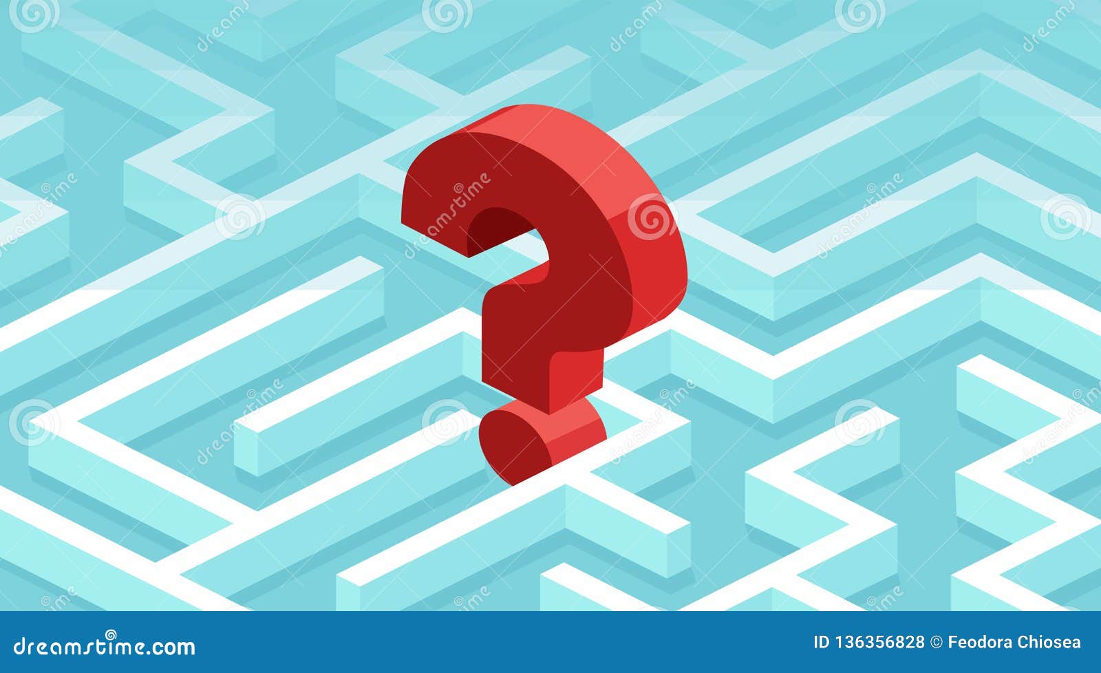 Vector Of A Question Mark Lost In A Labyrinth Stock Illustration