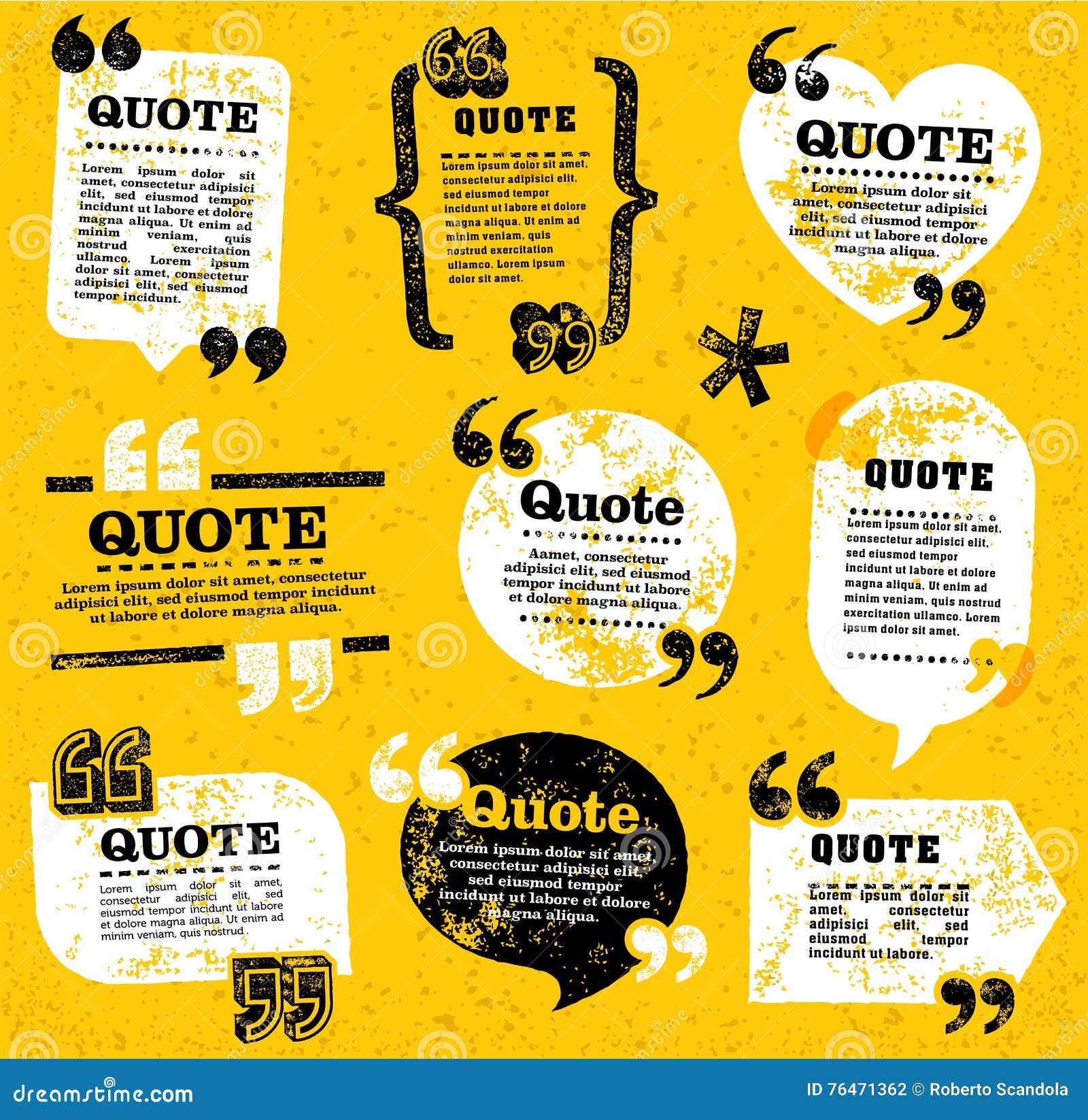 Vector Quote Decoration Labels Set 4 Stock Vector Illustration of