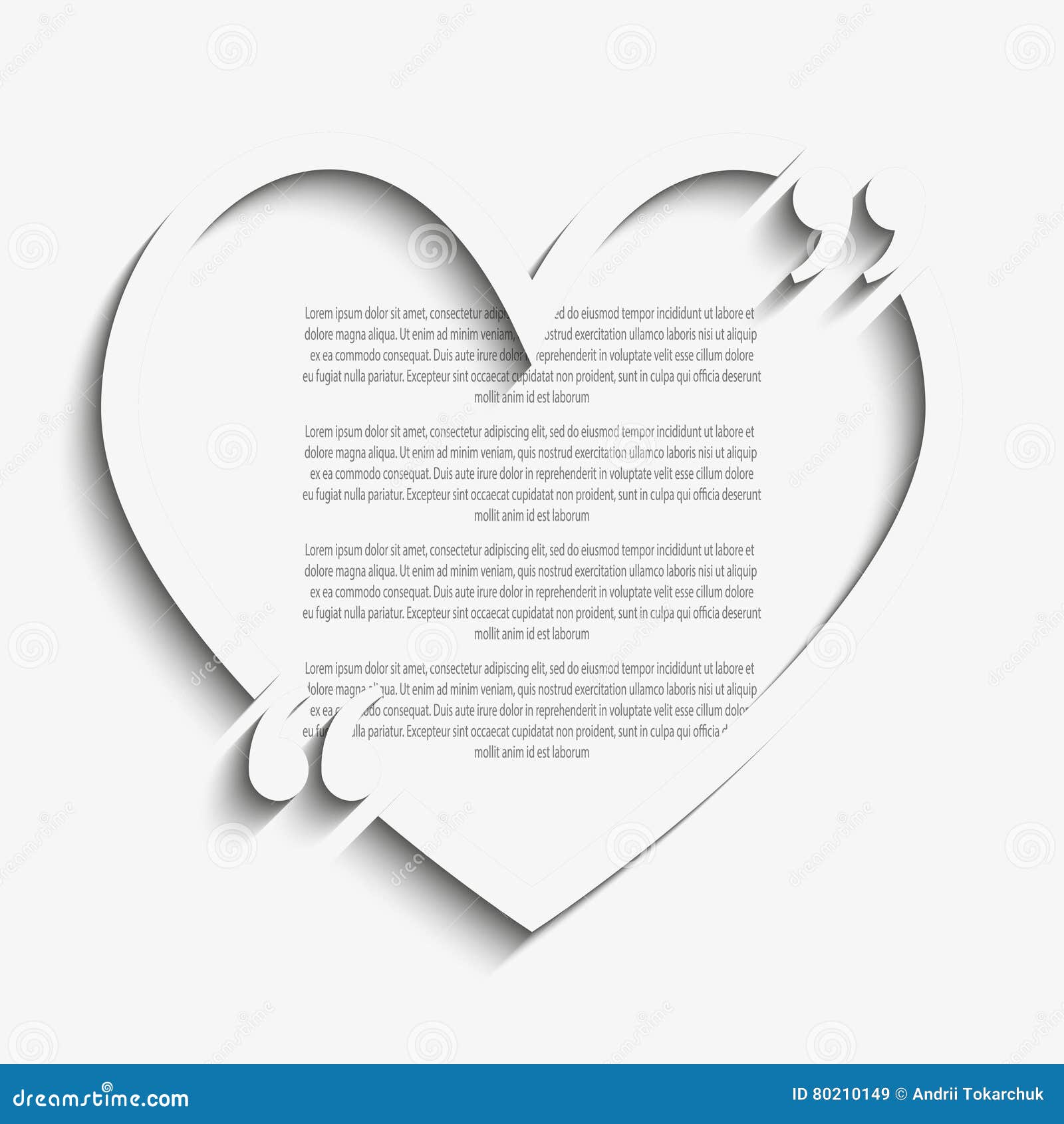 Download Vector Quote Heart Blank Template. Bracket. Stock Vector - Illustration of motivation ...