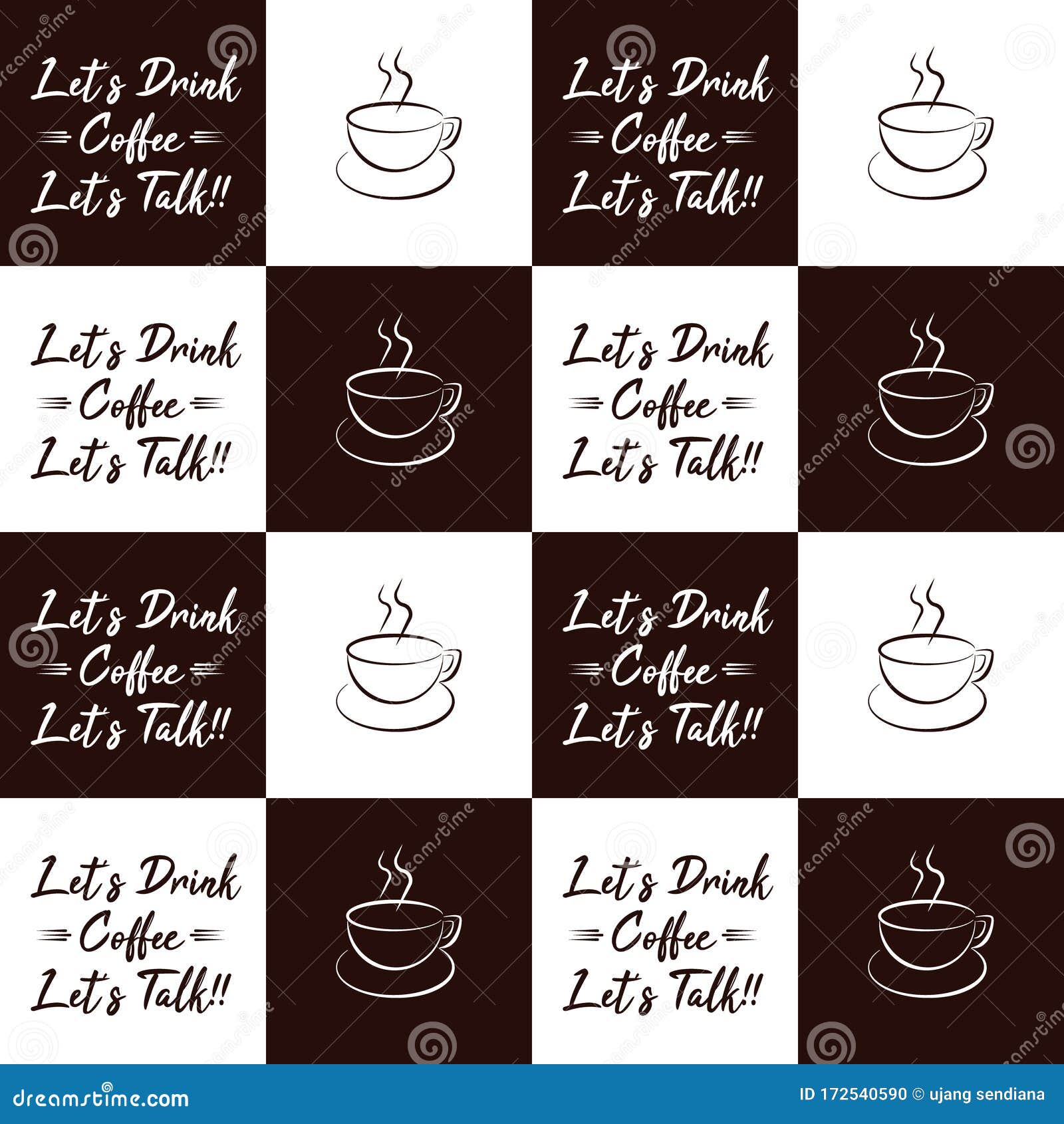Vector Quote Lets Drink Coffee Lets Talk In Pattern Stock Vector Illustration Of Beans Enjoyment Vector Quote Lets Drink Coffee Lets Talk In Pattern Stock Vector Illustration Of Beans Enjoyment