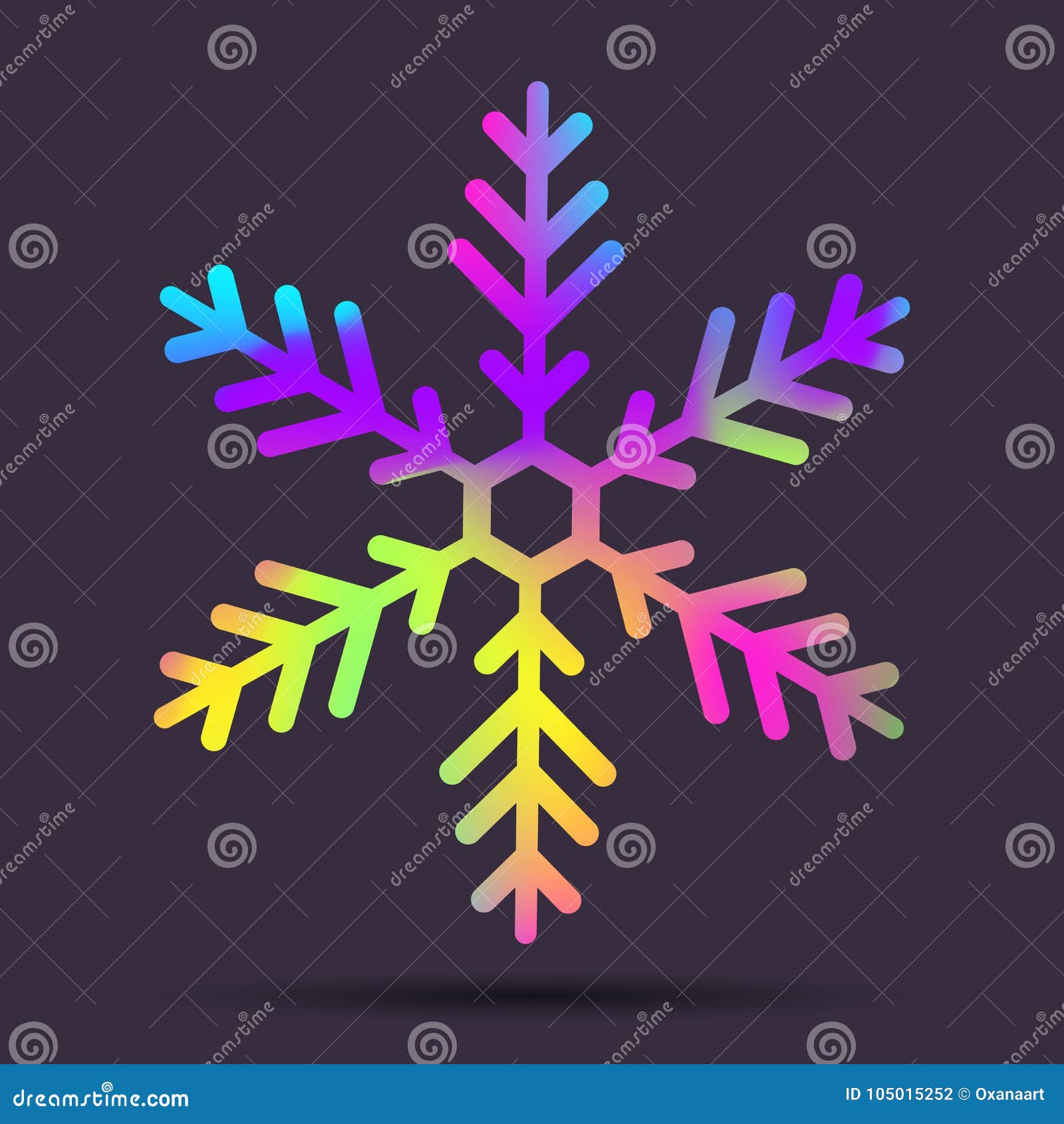 Download Vector Rainbow Christmas Holographic Snowflake Stock ...