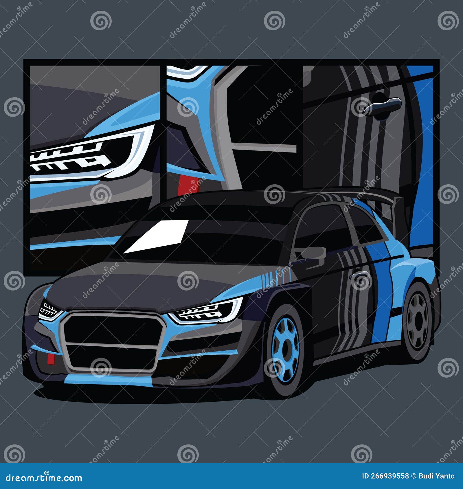 Vector Rally Car with Detailing Stock Vector - Illustration of power ...