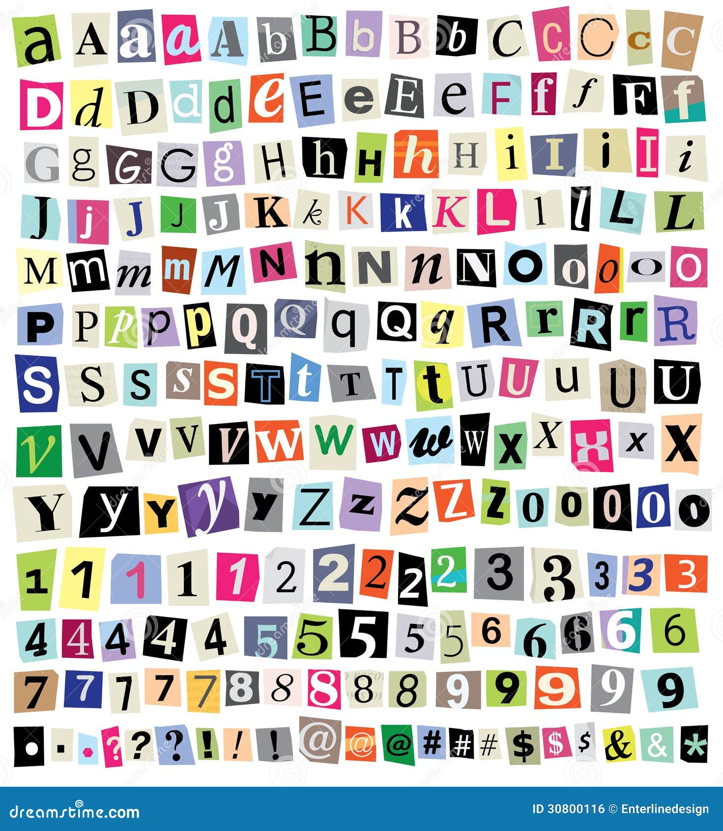  ransom note- cut paper letters, numbers, s