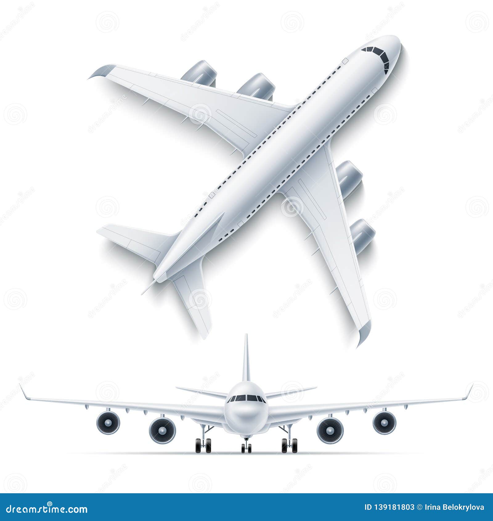Download Vector Realistic Airplane Aircraft White 3d Mockup Stock ...