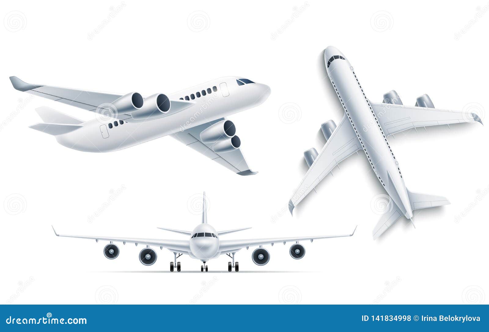 Download Vector Realistic Airplane Aircraft White 3d Mockup Stock ...