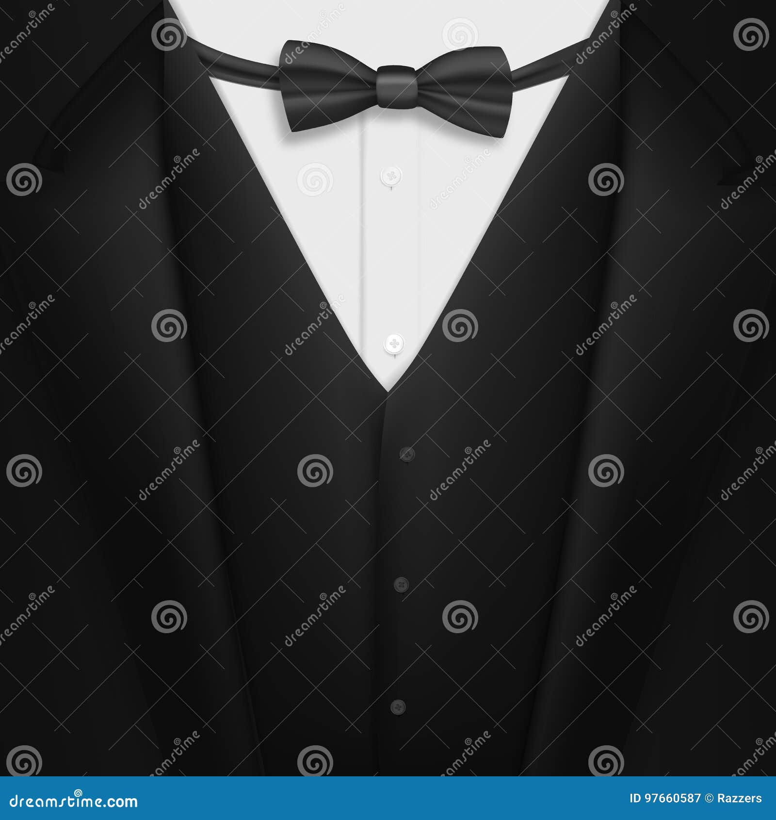 Vector Realistic Black Suit. Photorealistic 3D Mens Elegant Tuxedo Suit ...