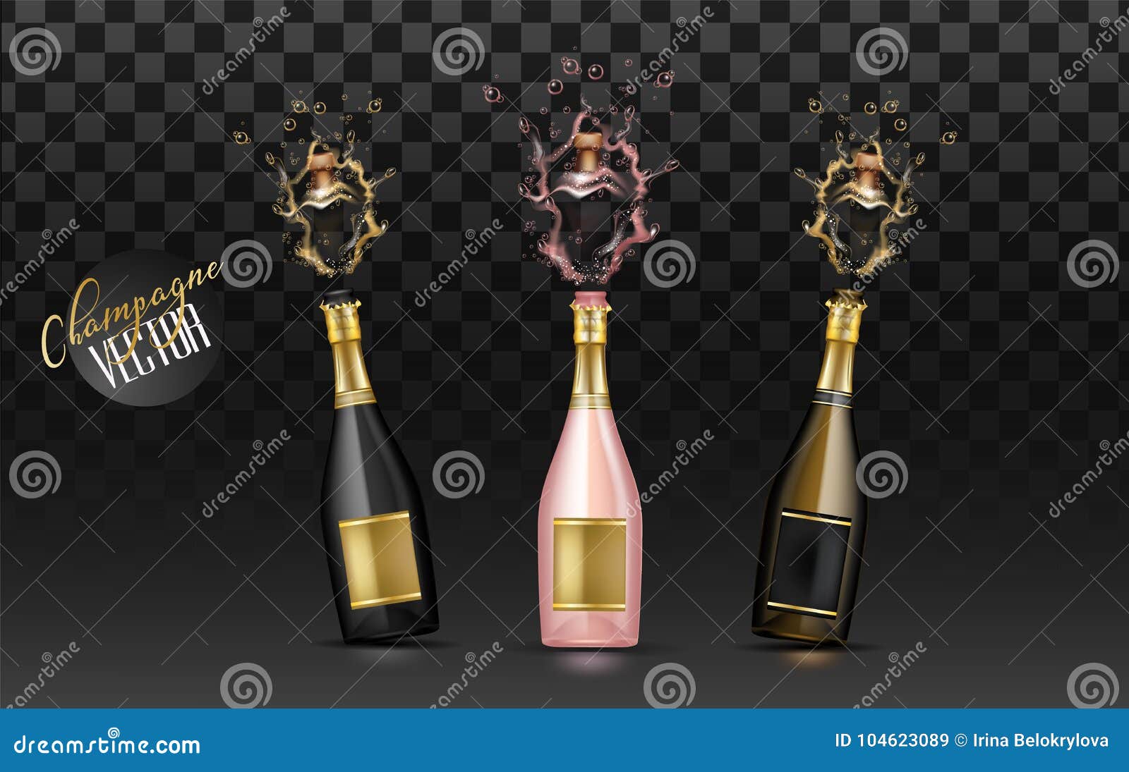  realistic champagne explosion set