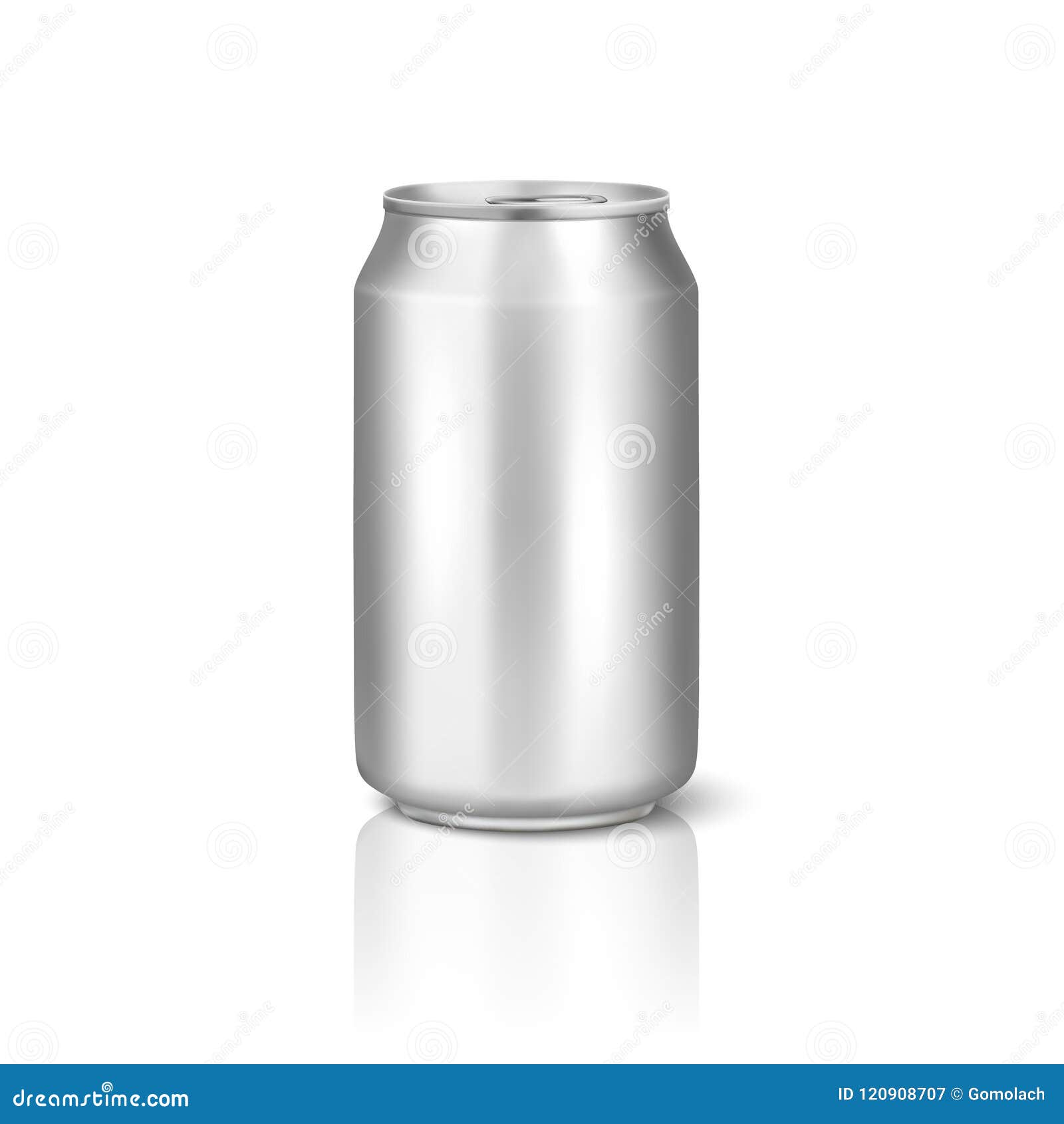 Vector Realistic 3d Empty Glossy Metal Silver Aluminium Beer Pack or ...