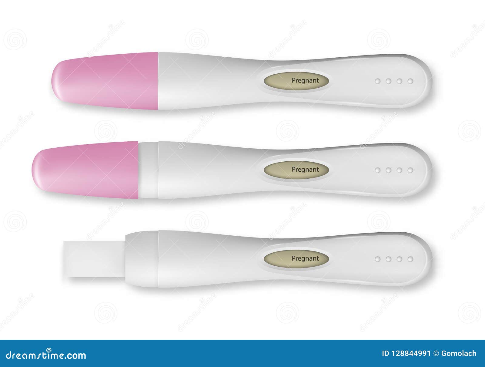 Download Vector Realistic 3d Pregnancy Test With Positive Result Set Icon Closeup Isolated On White ...