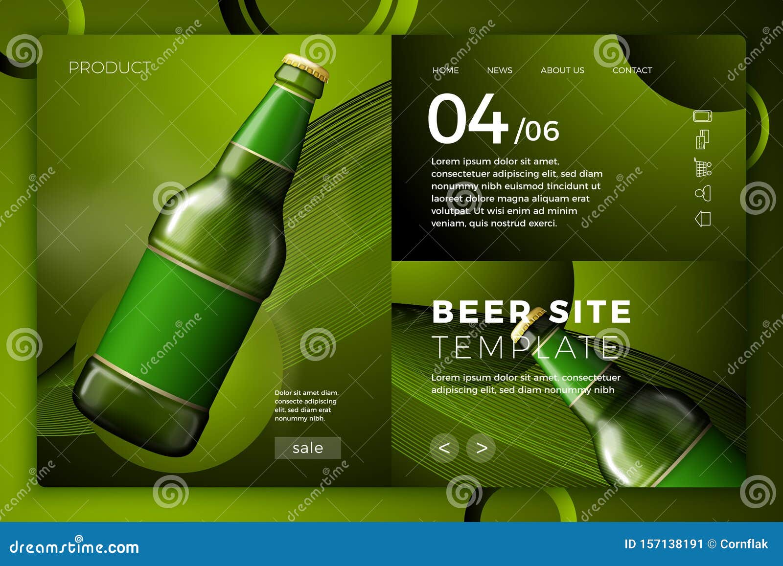 Download Vector Realistic Green Beer Bottle On Modern Site Stock Vector - Illustration of mock ...