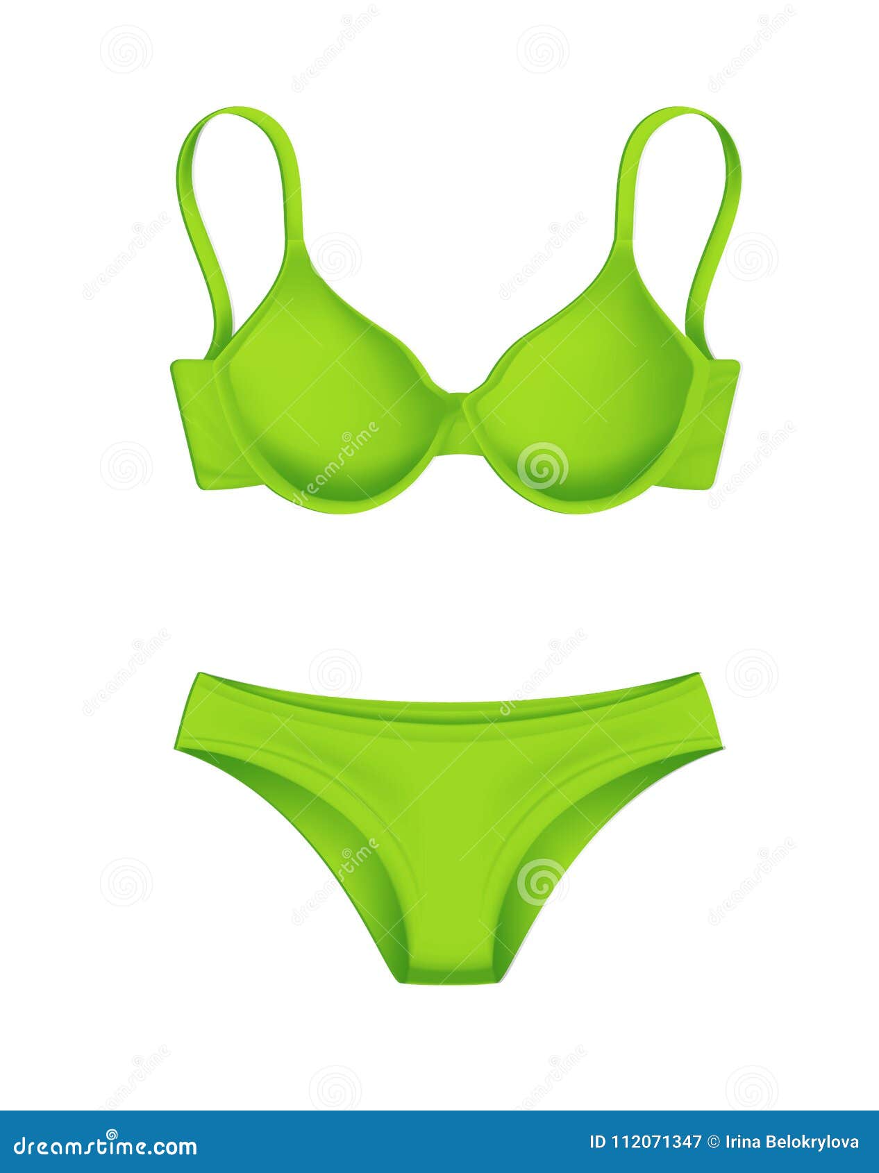 Download Vector Realistic Green Bra Panties Template Mockup Stock ...