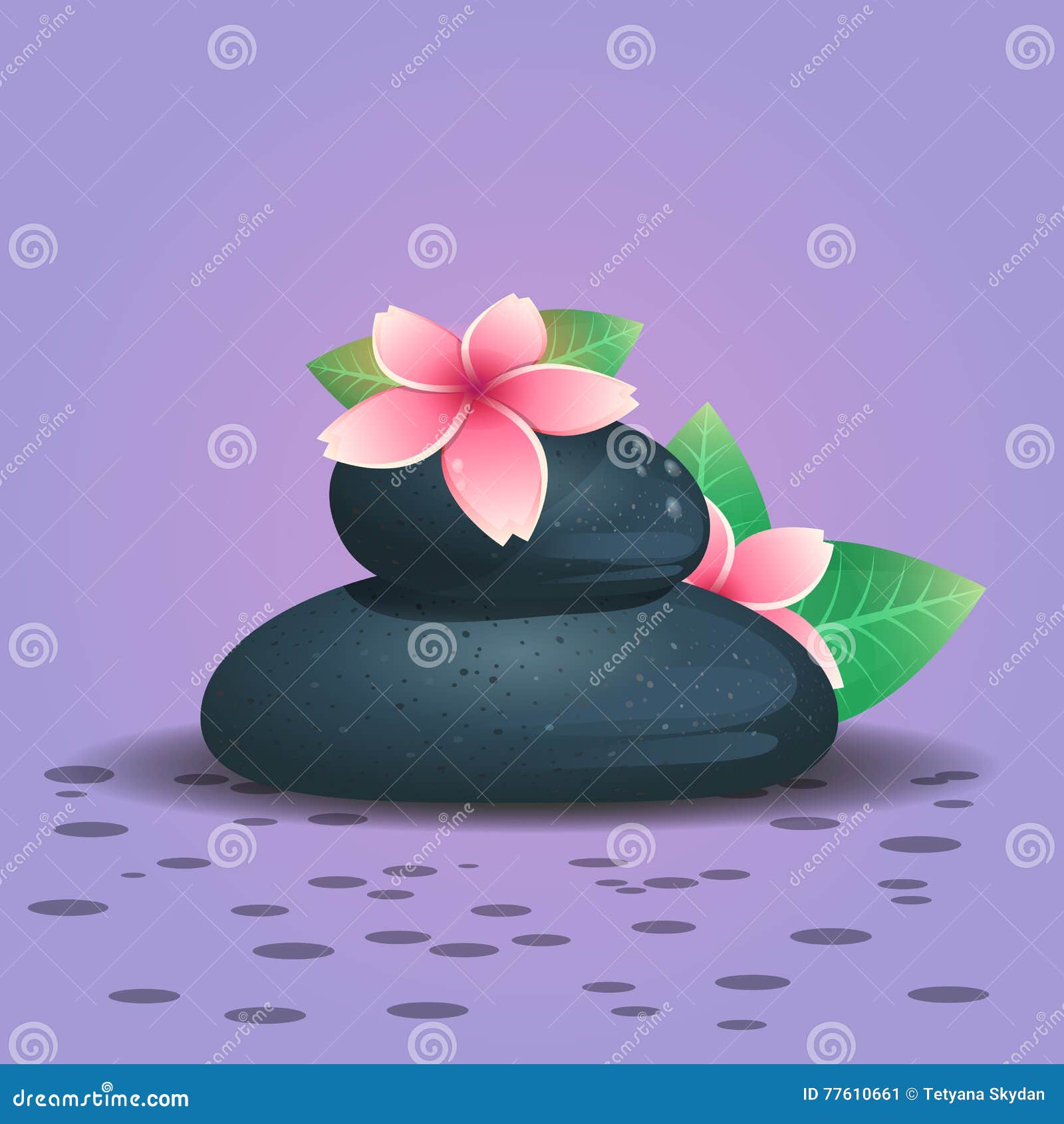 Vector Realistic Illustration Of Spa Stones Stock Illustration