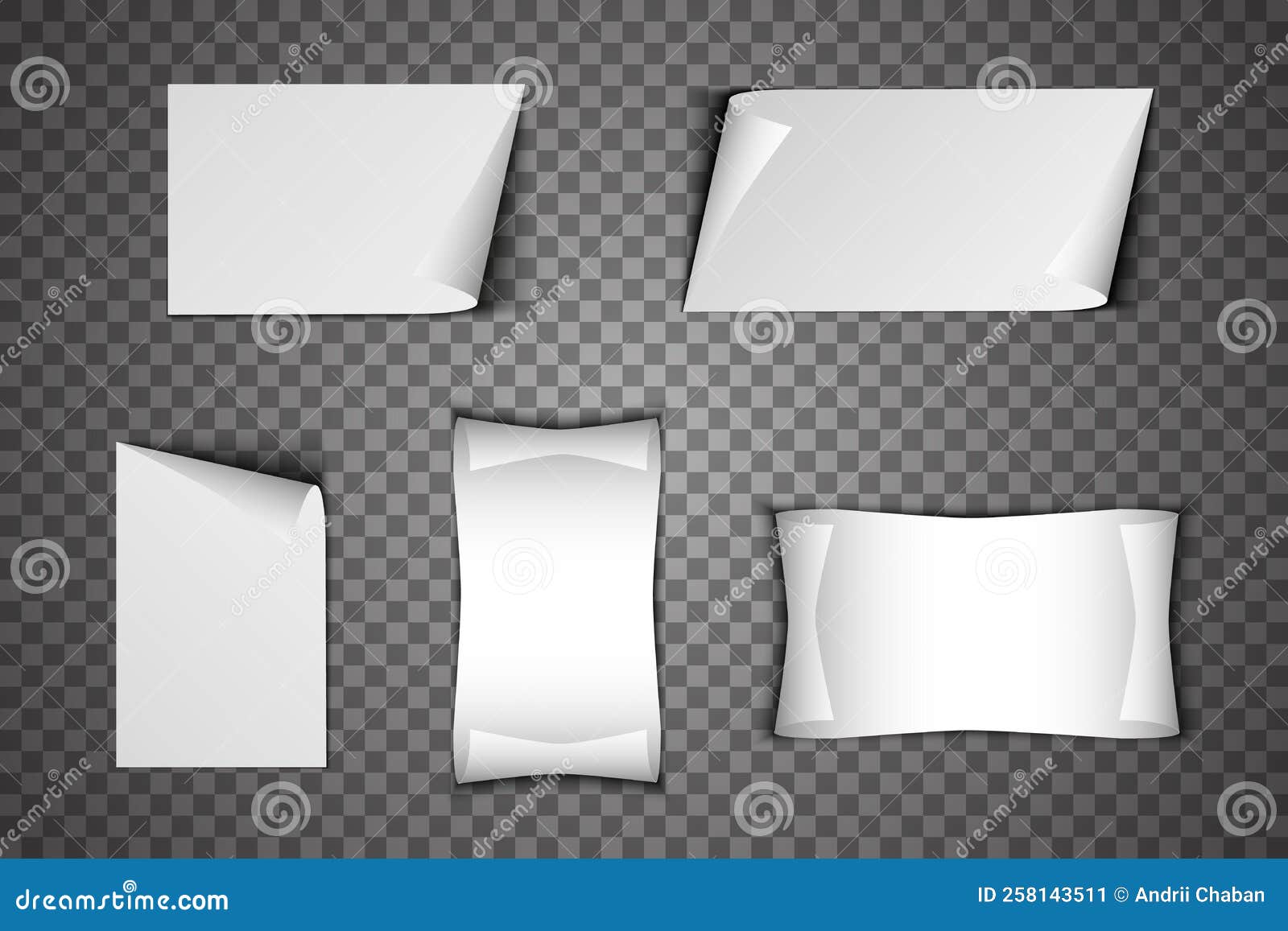 Vector Realistic Paper Sheet with Folded Corner. Paper Sheet A4 with
