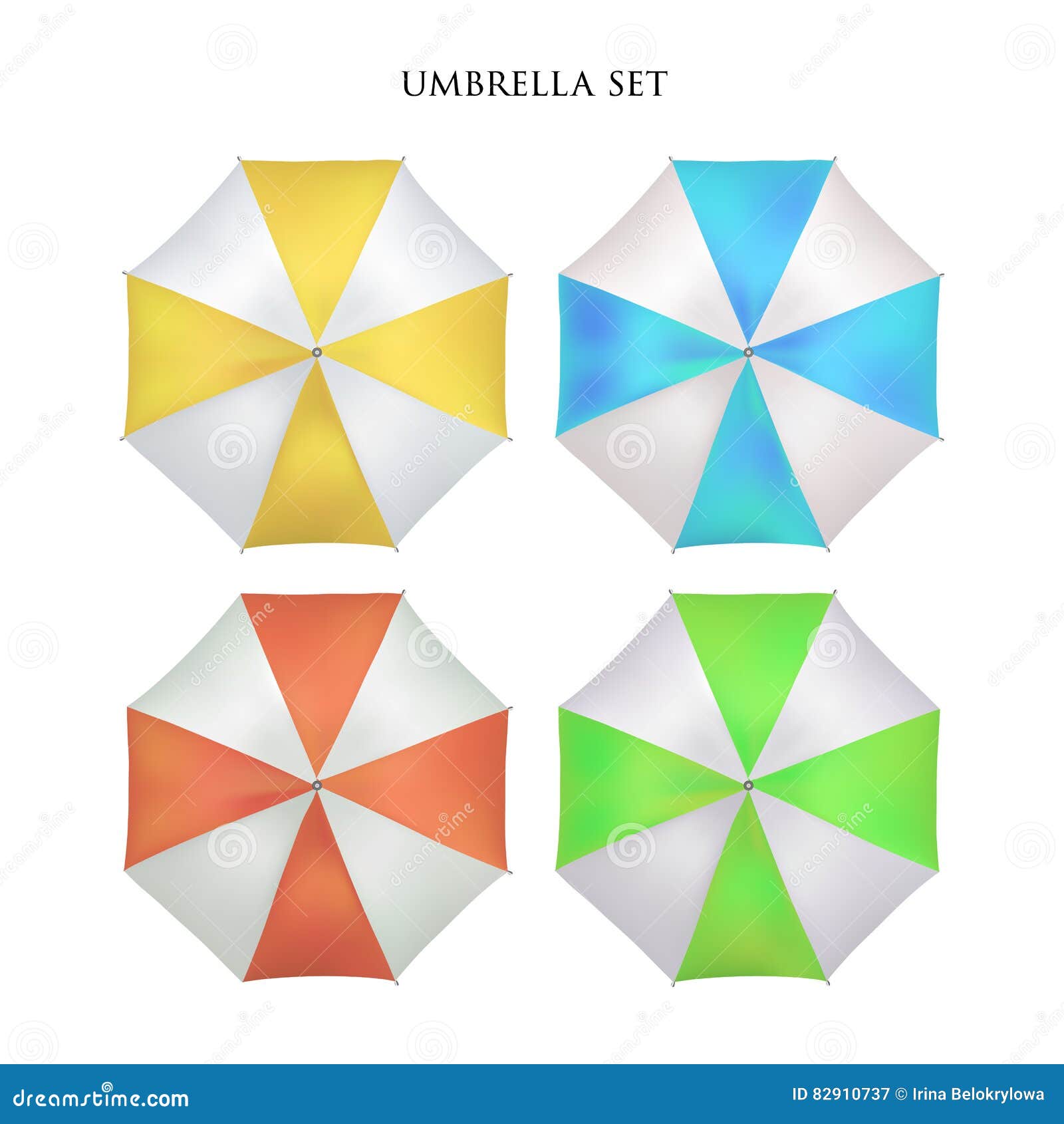 Download Vector Realistic Parasol, Rain Umbrella Sunshade Set. Round Mock Up Stock Vector - Illustration ...