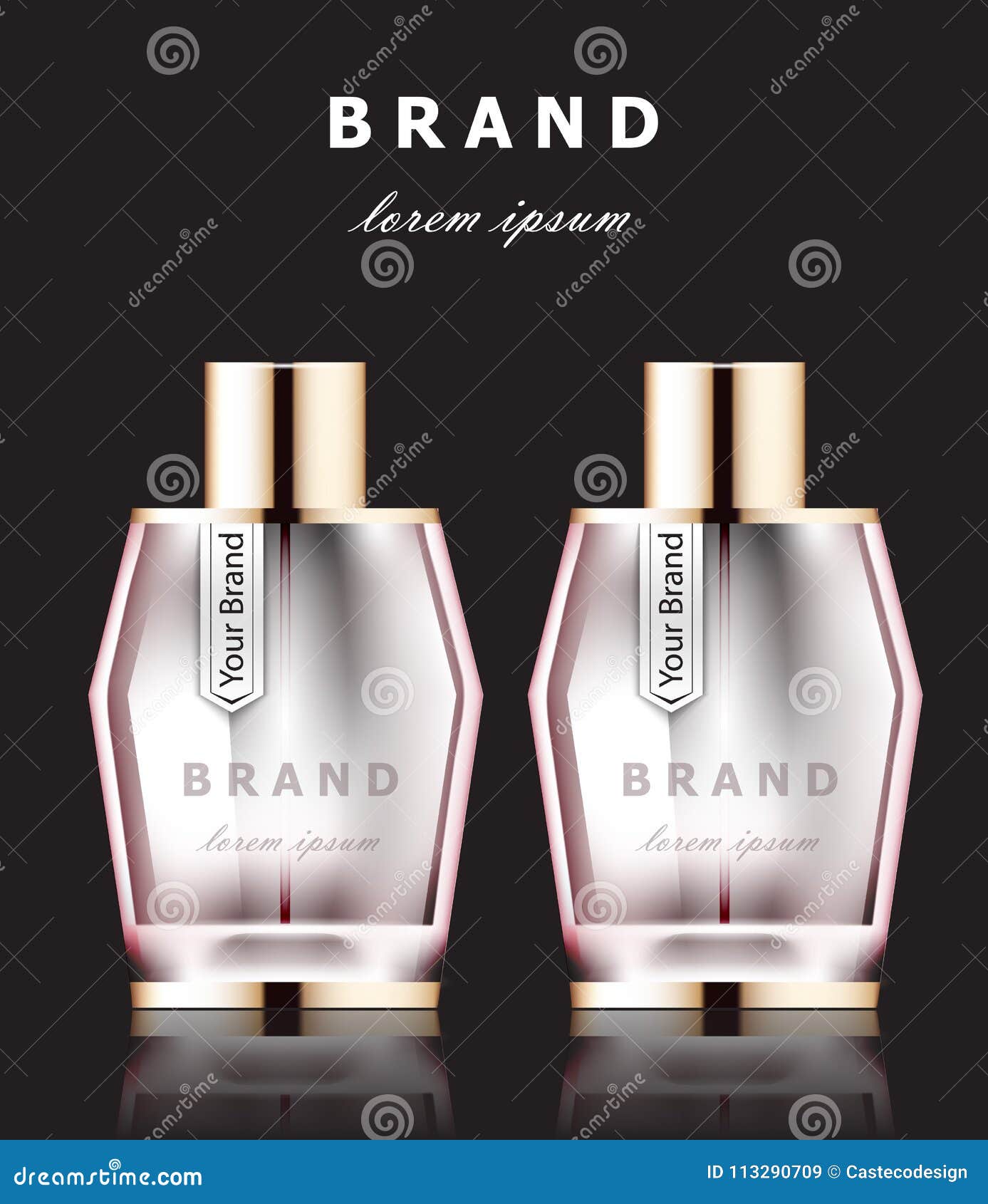 Download Vector Realistic Pink Perfume Bottles Mock Up. Product ...