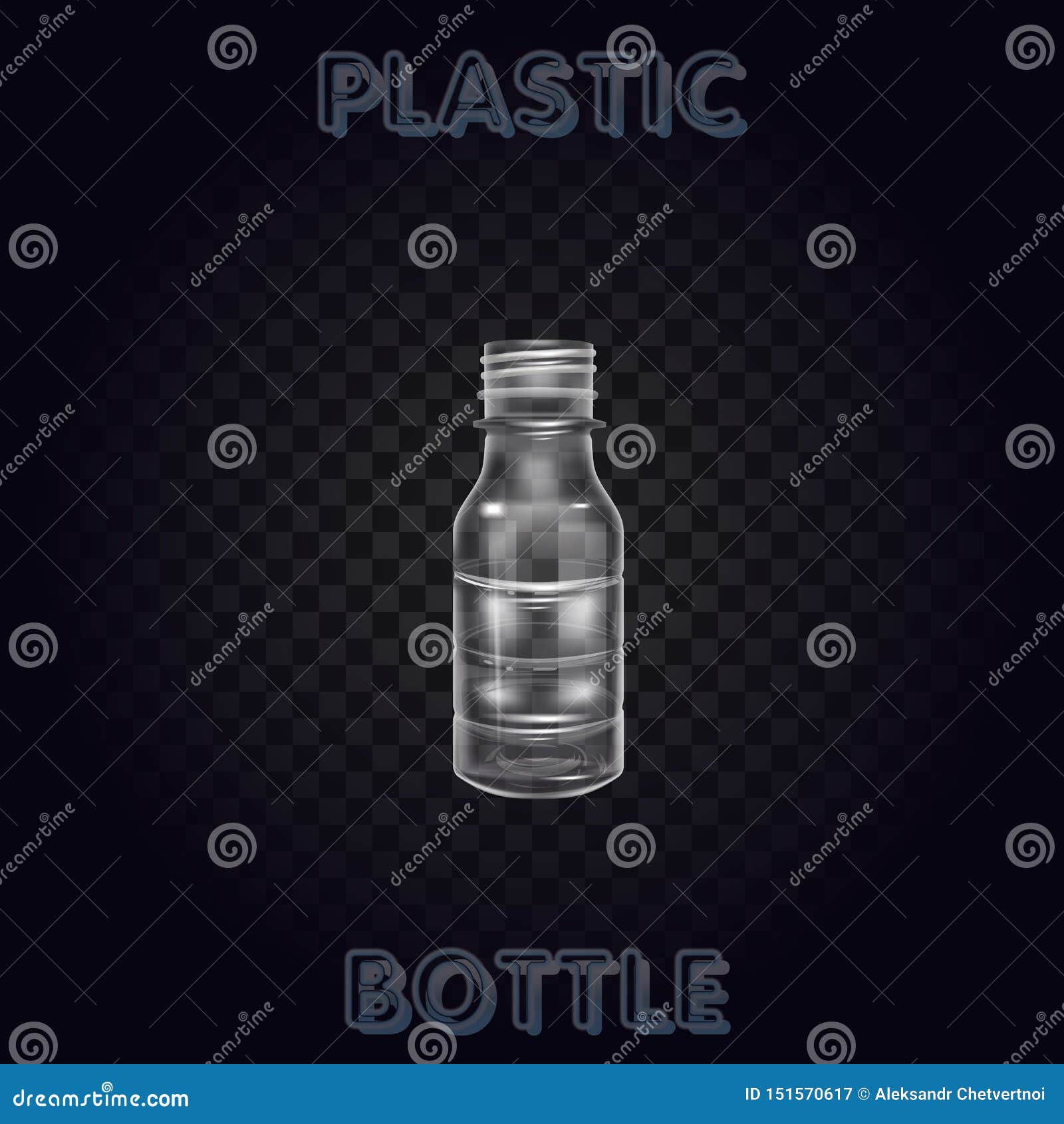 Water Bottles Realistic Plastic Liquid Containers Stock