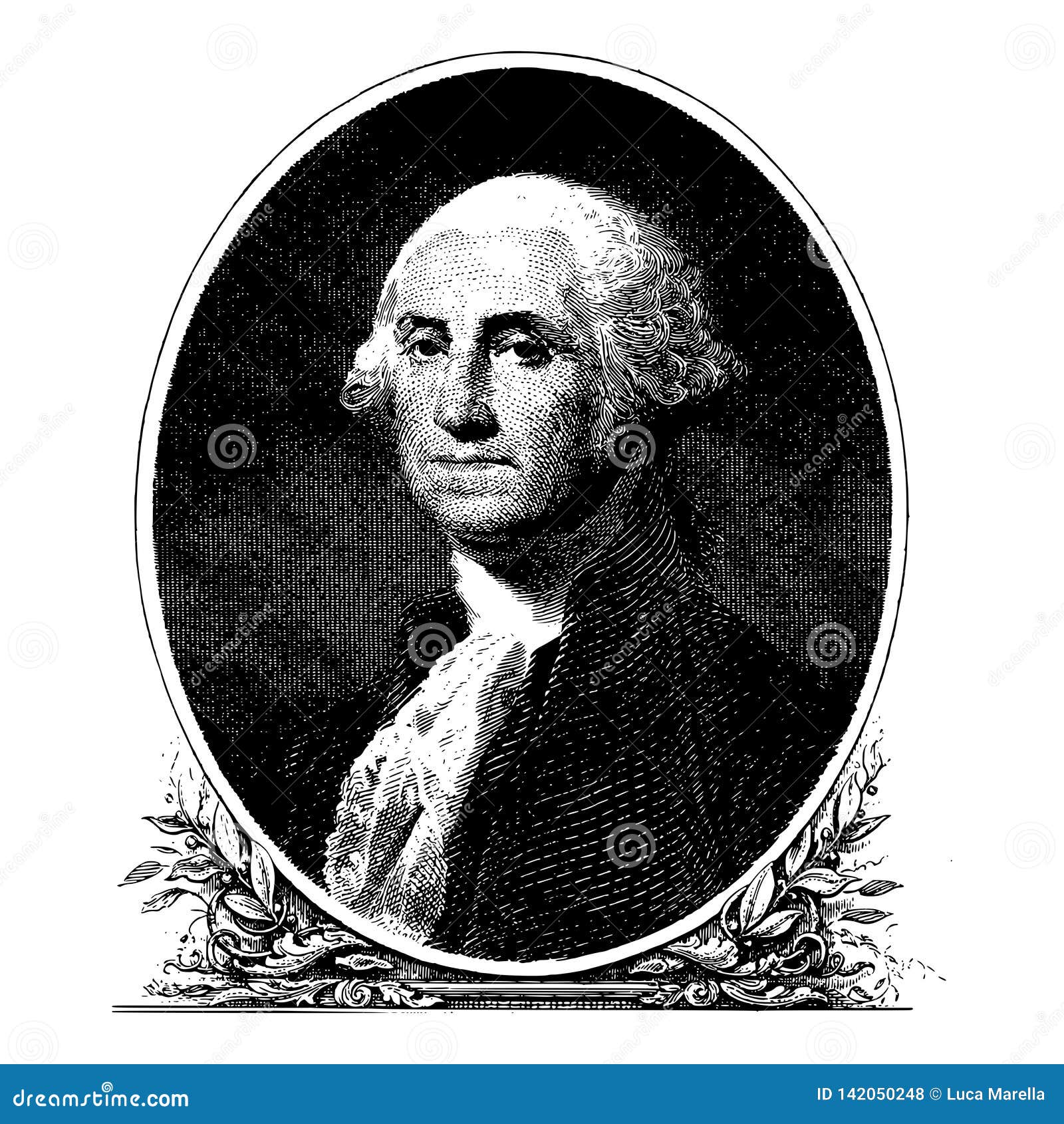 Vector Portrait of the First President of the United States George ...