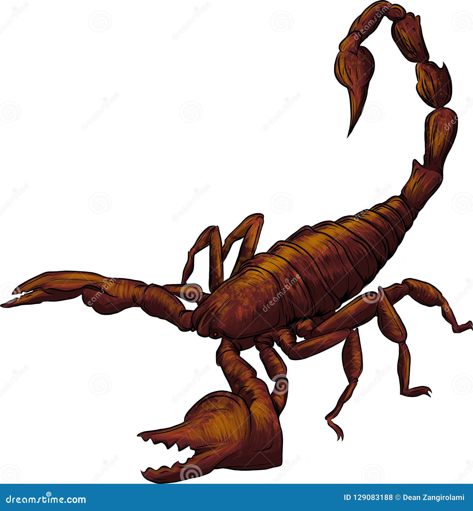 Vector Realistic Scorpion Cartoon Illustration In White Background