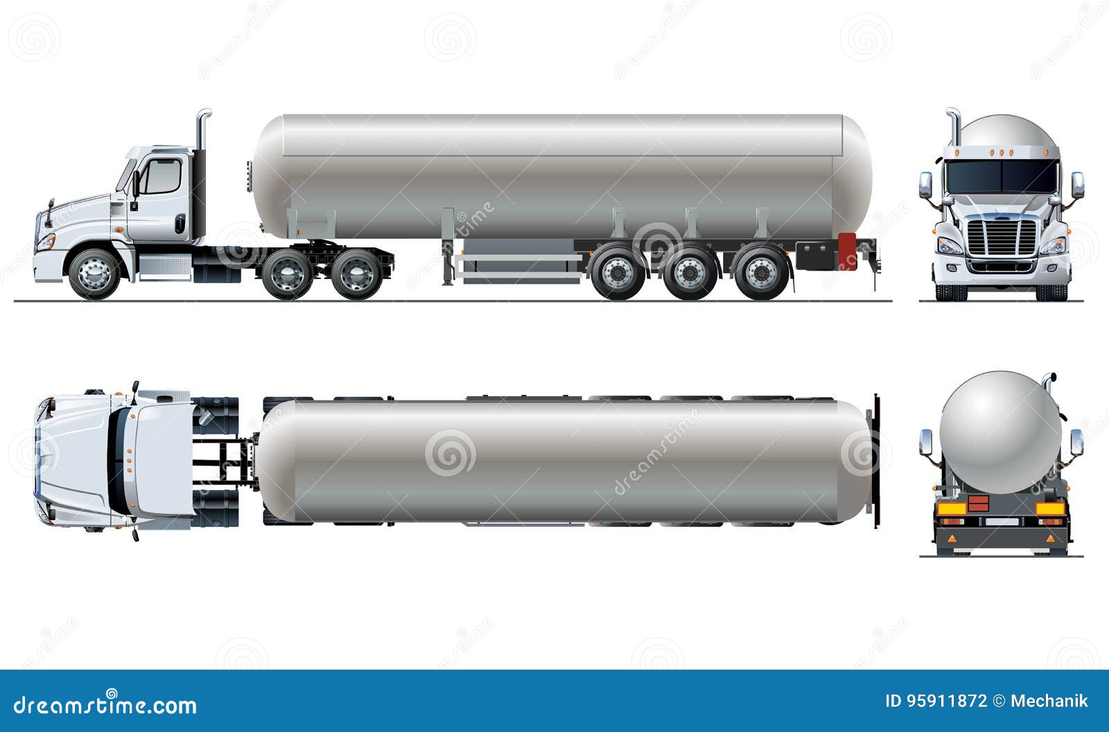 realistic truck template on white
