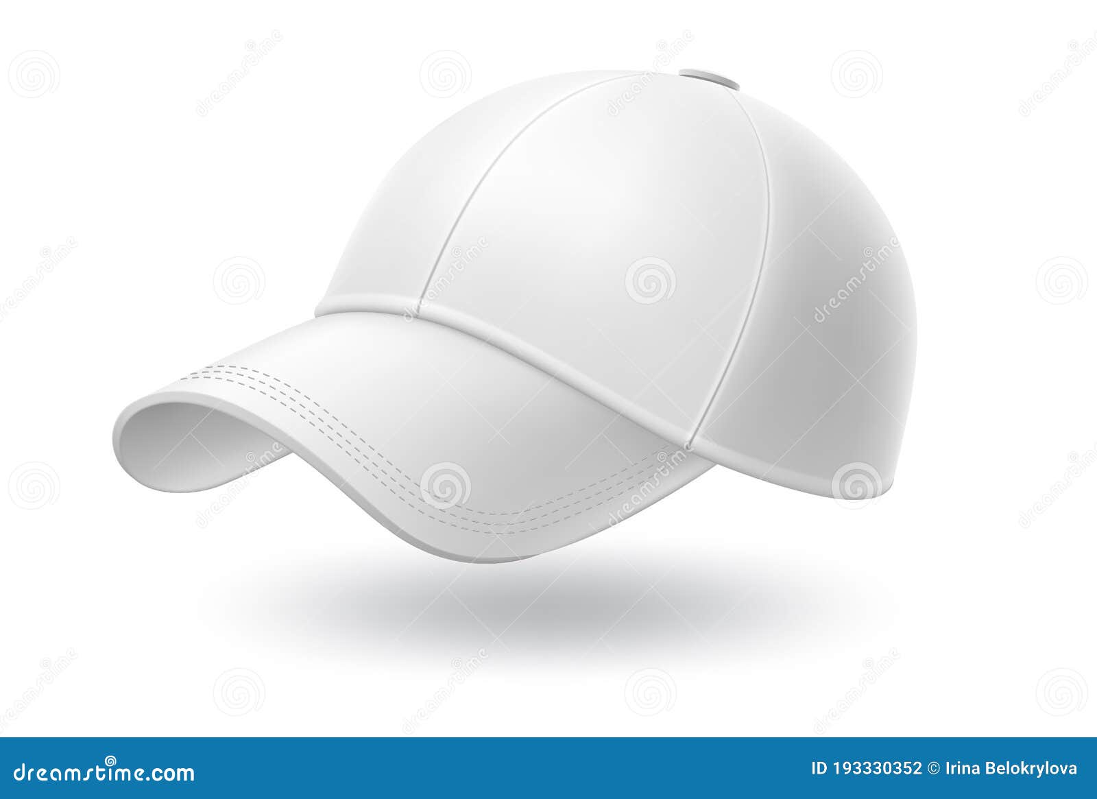 Download Vector Realistic White Baseball Cap Mock Up Stock Vector ...