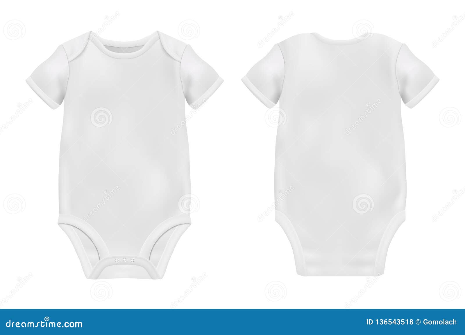 Download Vector Realistic White Blank Baby Bodysuit Template, Mock ...