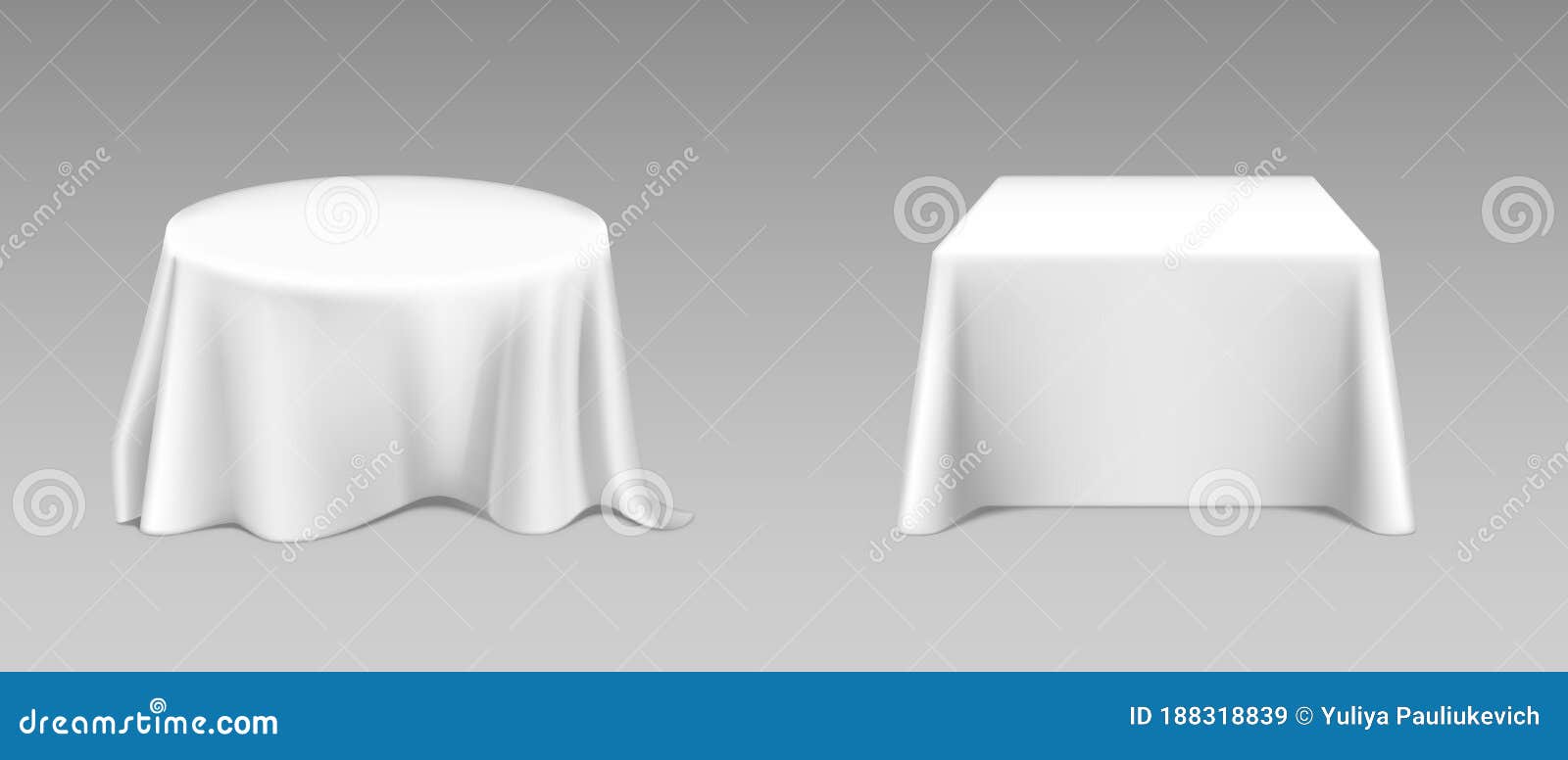 Download Vector Realistic White Tablecloth On Tables Stock Vector Illustration Of Mock Dining 188318839