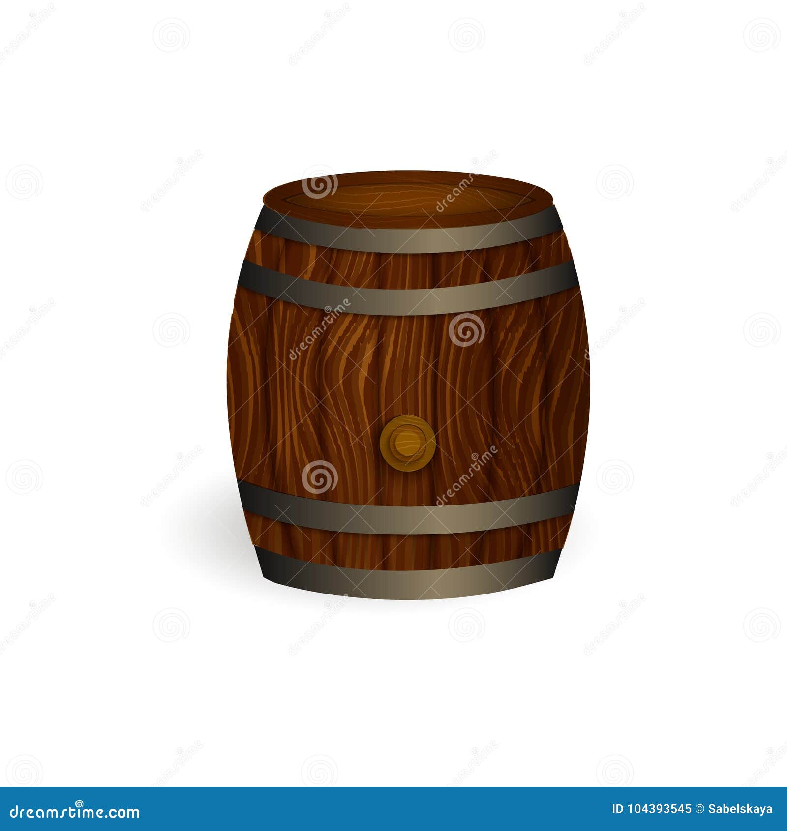 Download Vector Realistic Wooden Beer Barrel Isolated Stock Vector - Illustration of closeup, drop: 104393545
