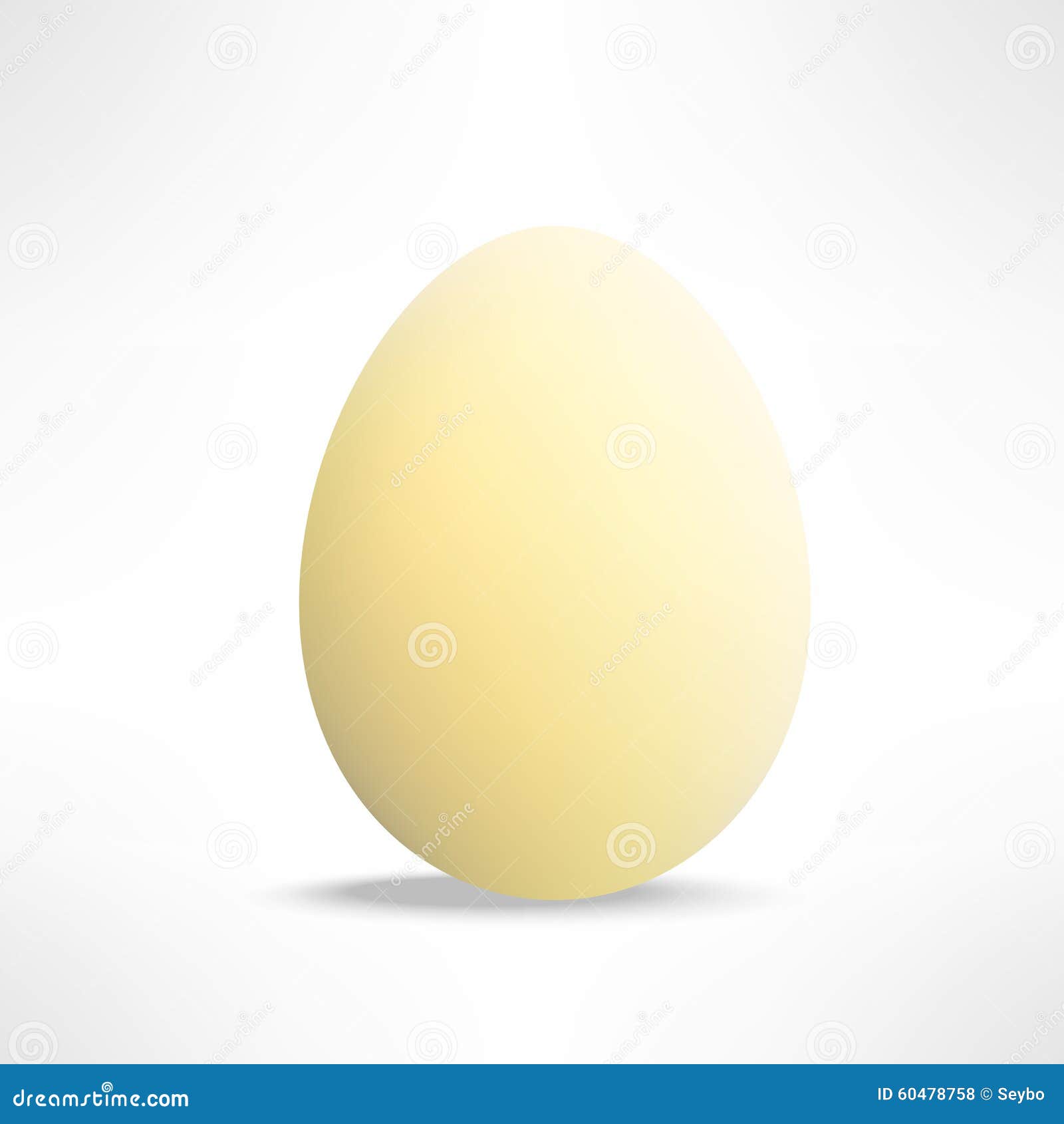 Vector Realistic Yellowish Egg on White Background Stock Vector