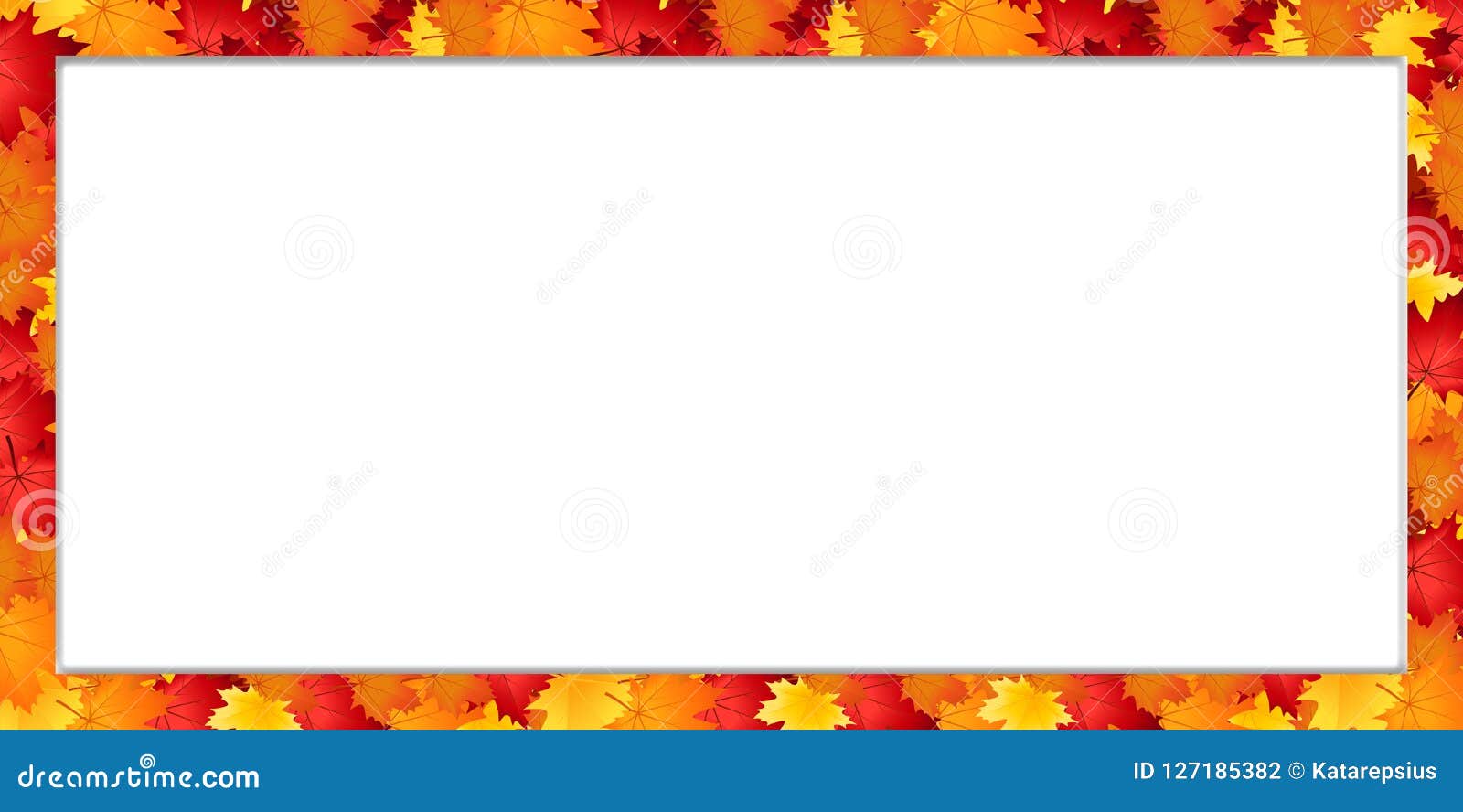 Download Vector Rectangle Border Frame With Fallen Autumn Maple ...
