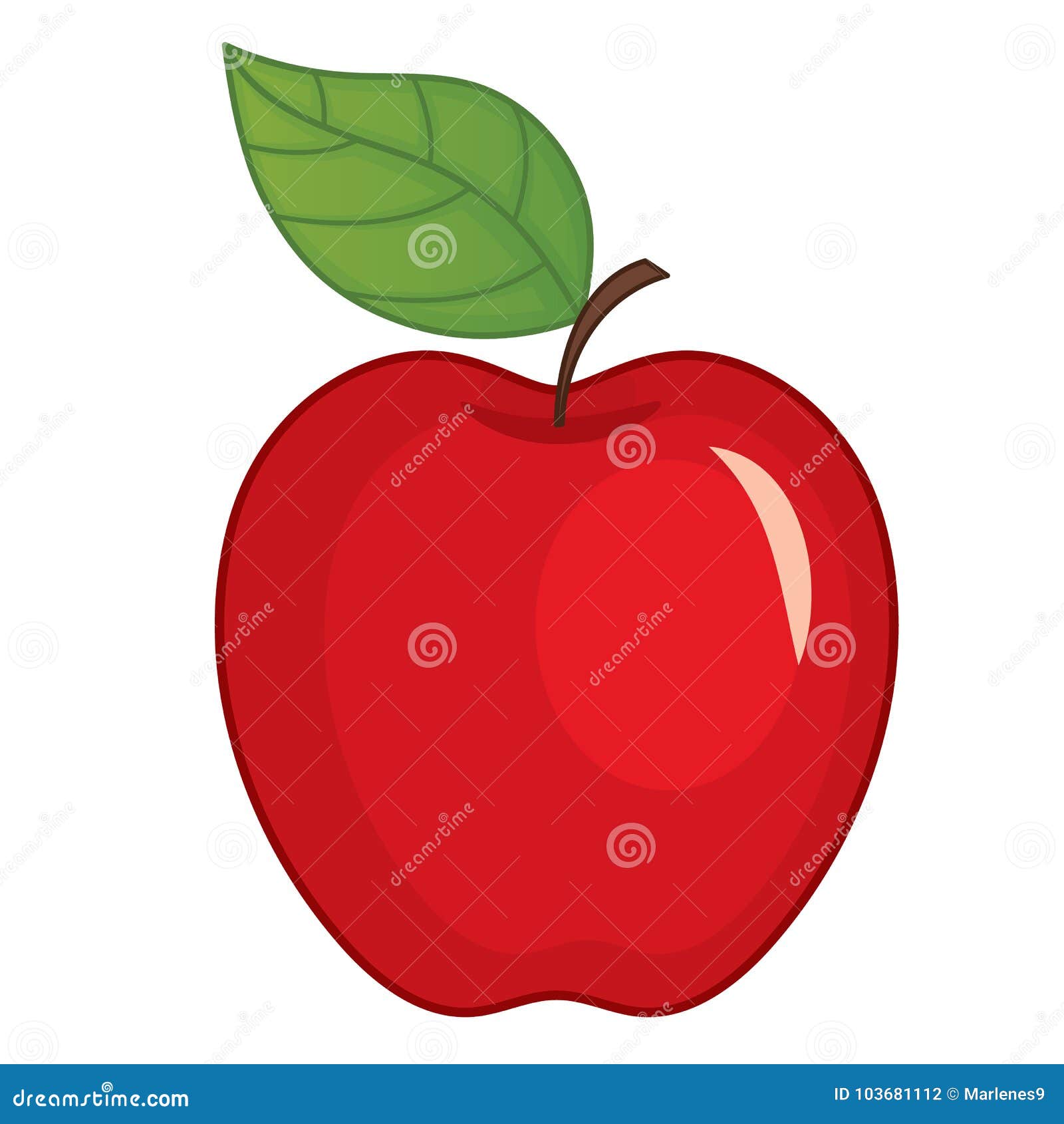 Cartoon red apple clipart image and jpg