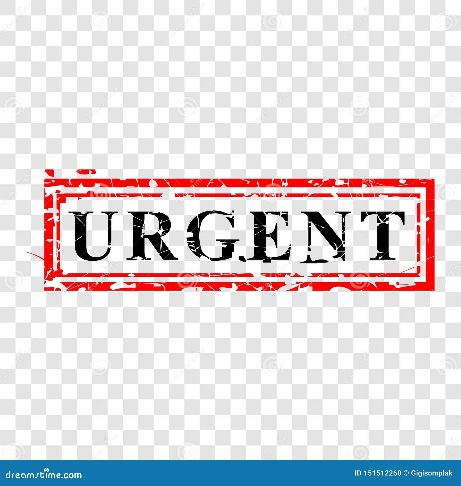 Simple Vector Red And Black Rubber Stamp, Urgent, At Transparent Effect