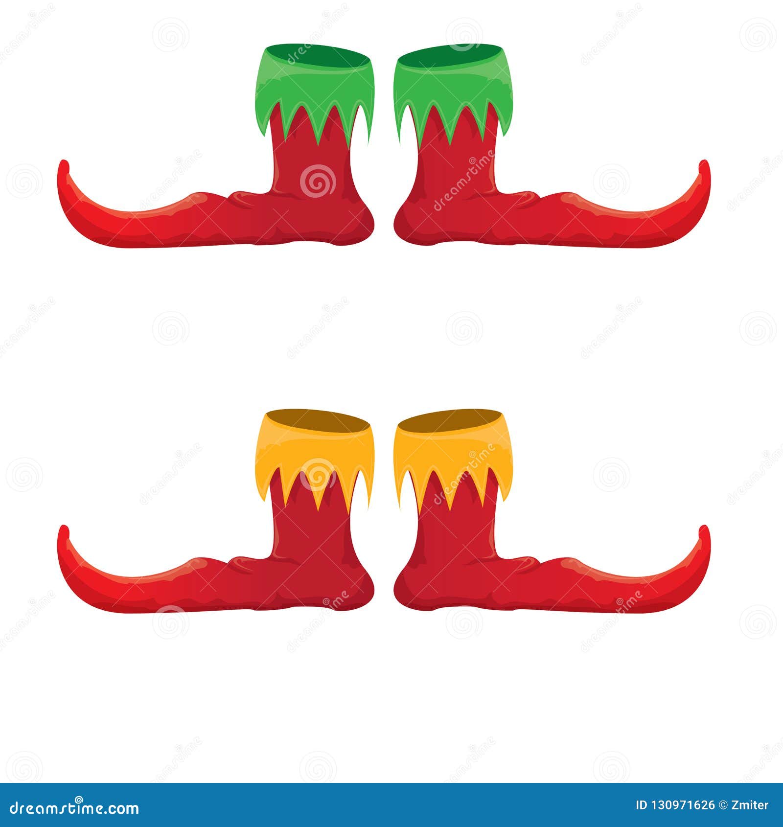 Vector Red Cartoon Christmas Elf Shoes Collection Icon Isolated on  Transparent Background. Vector Funky Red Cartoon Stock Vector -  Illustration of card, cartoon: 130971626