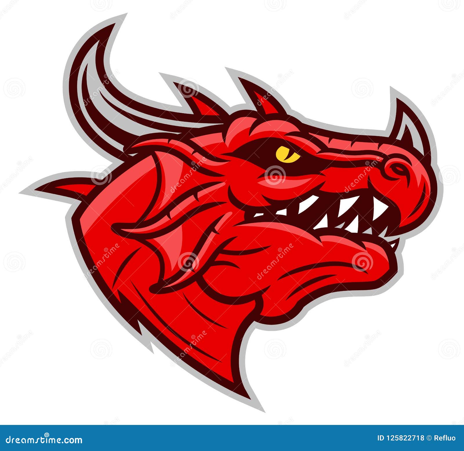 Dragon Head - Mascot Logo, Esport Design Cartoon Vector | CartoonDealer ...