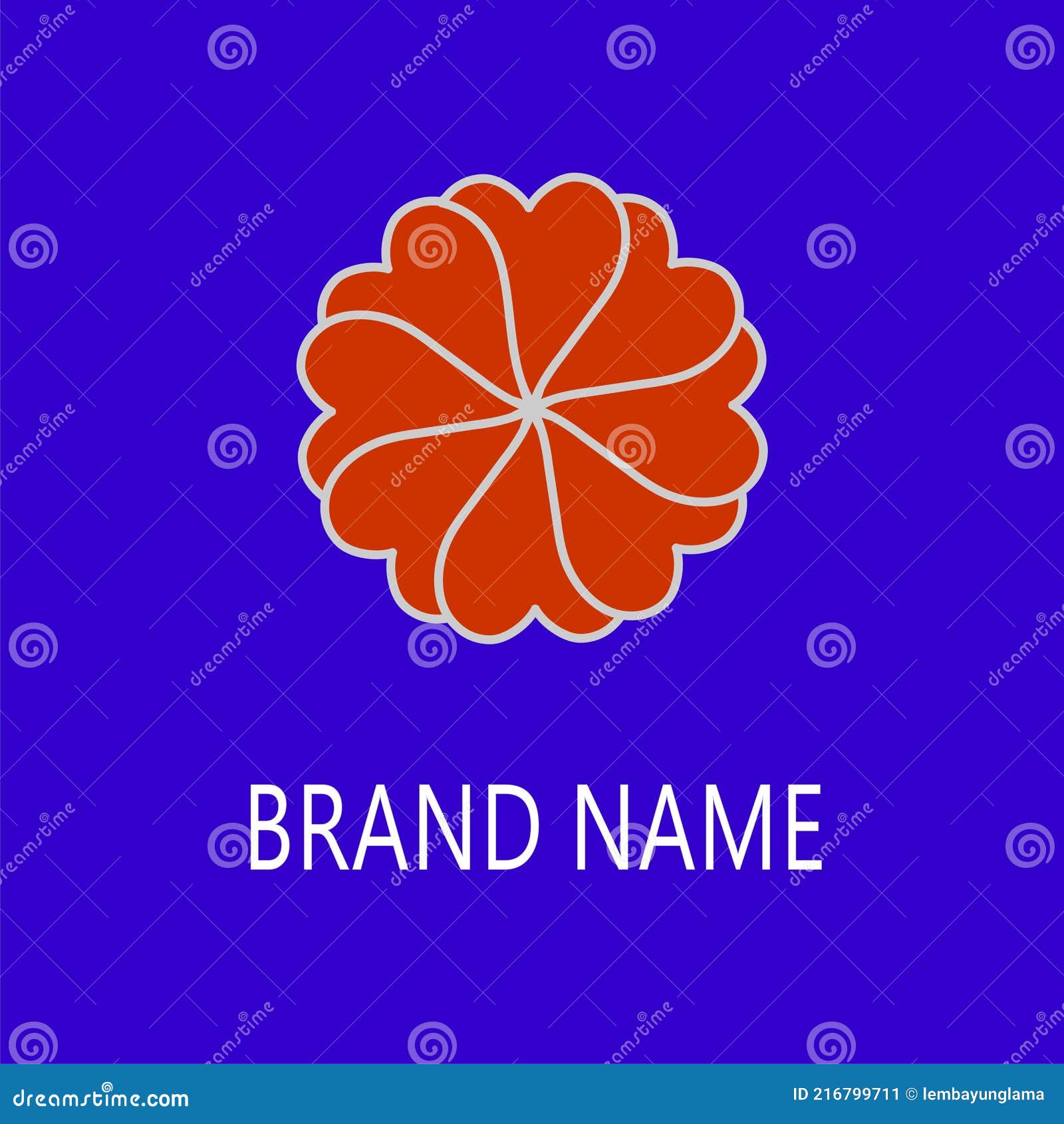 Red Flower Simple Logo Vector Design Stock Vector Illustration of