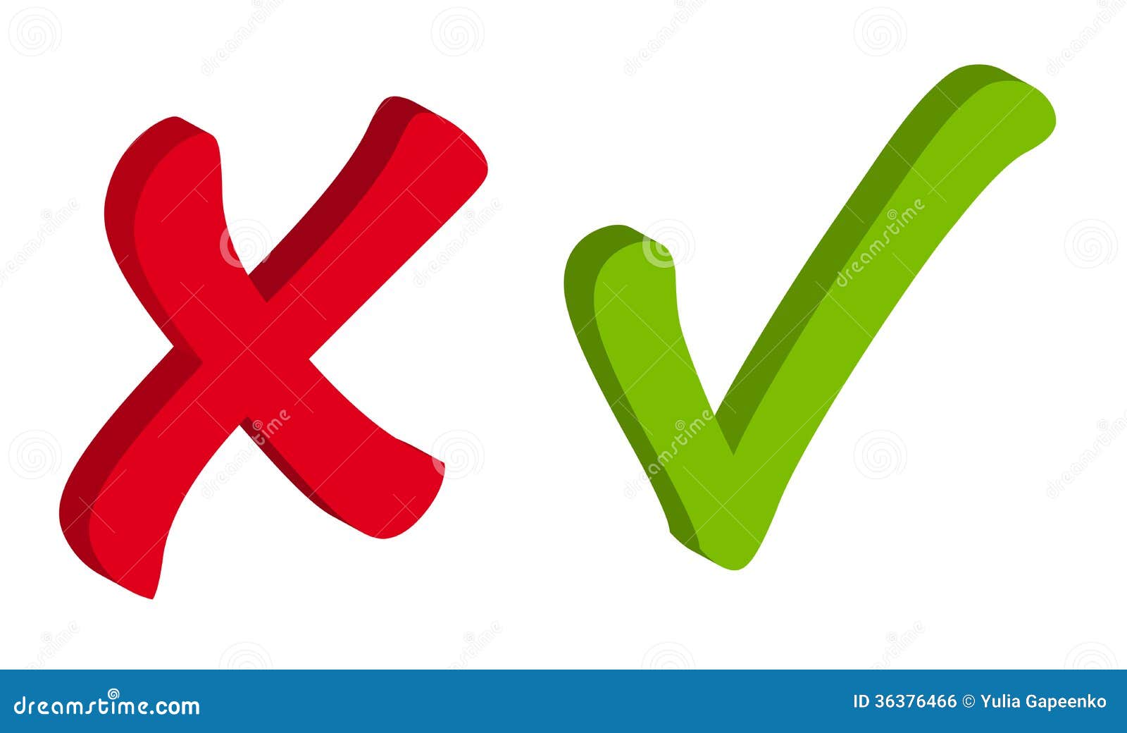 Check and cross mark Royalty Free Vector Image