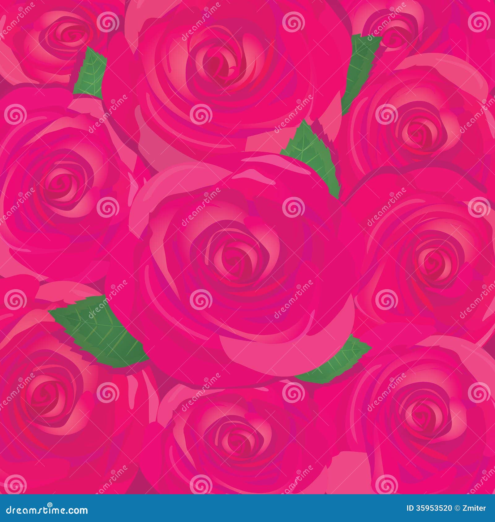 Vector Red Rose Flower Background. Stock Vector Illustration of card