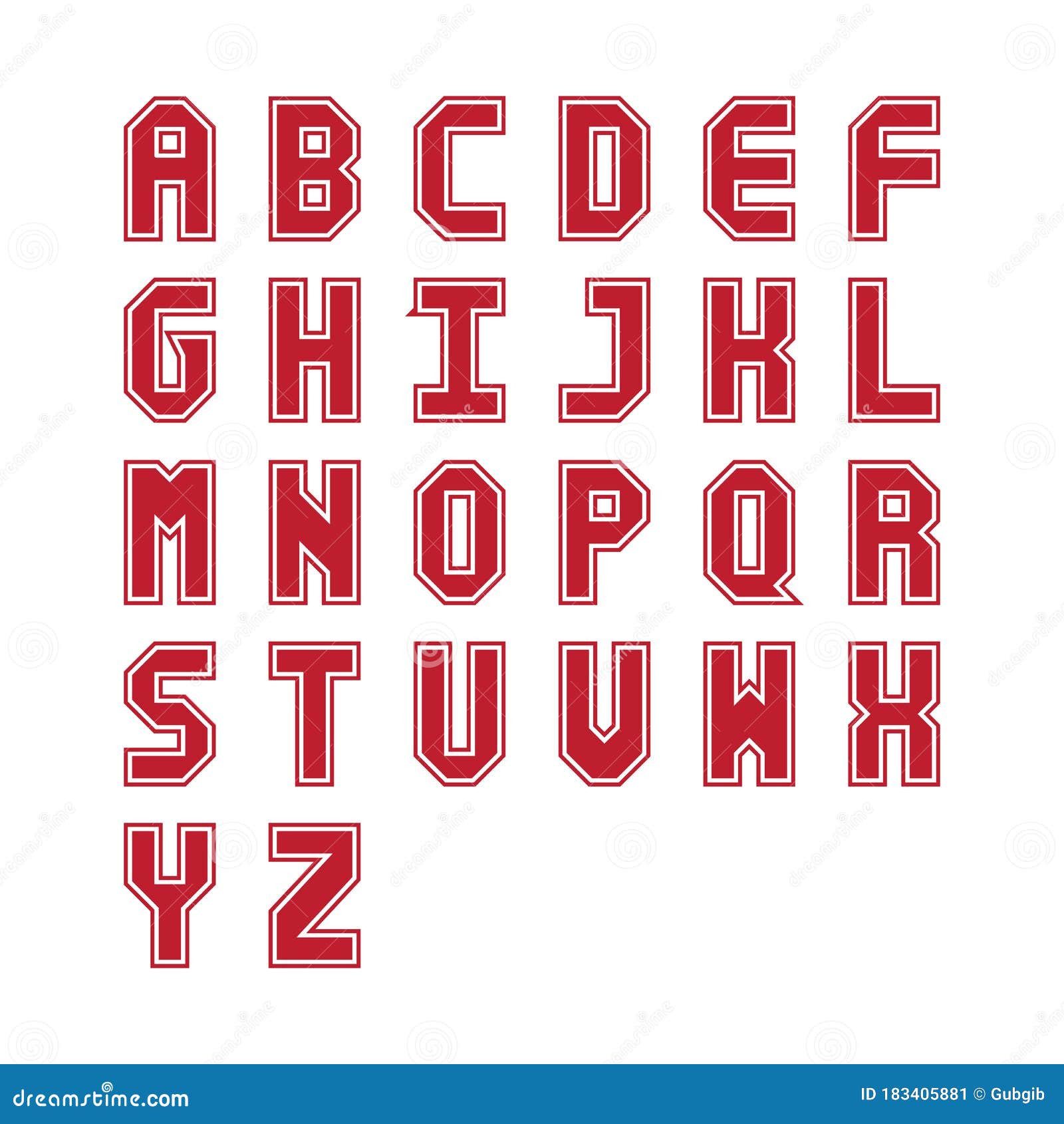 Vector of Red and White Alphabet Letters Stock Vector - Illustration of